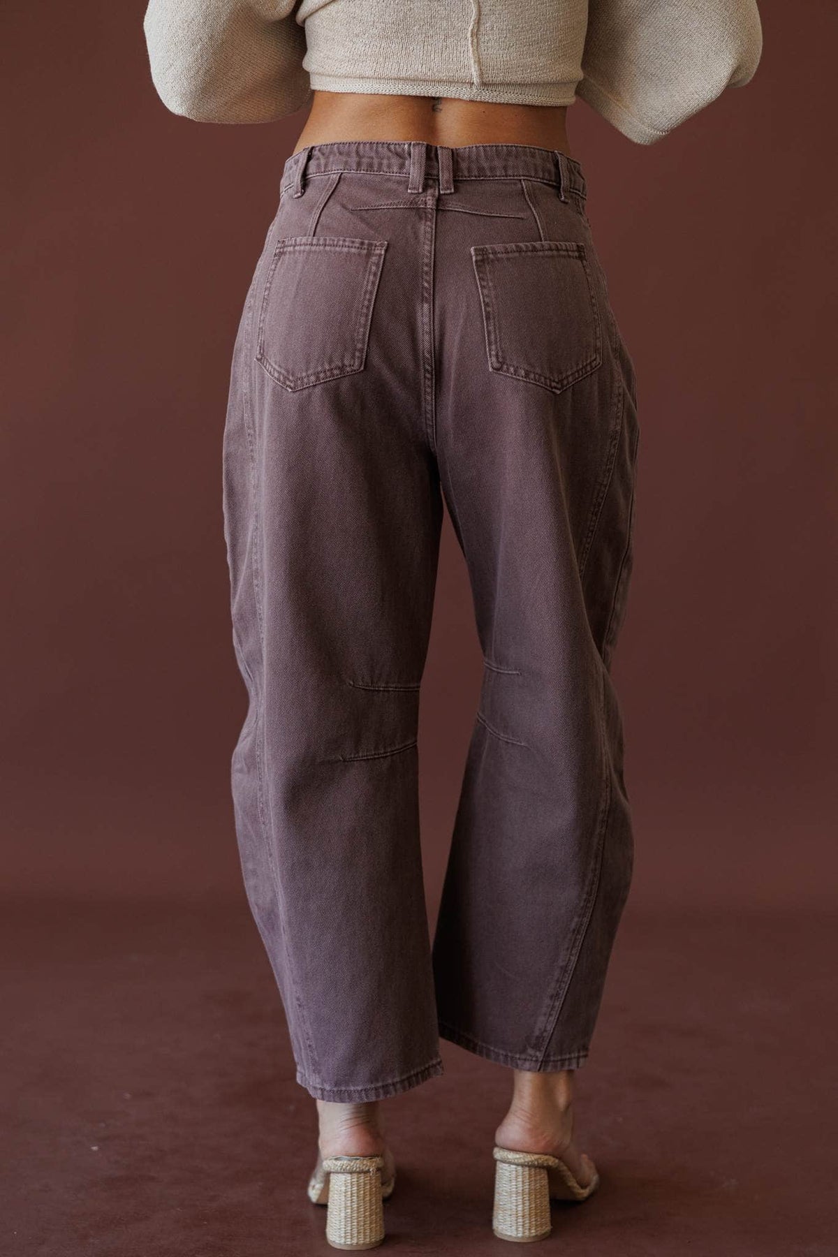 Eastside Cargo Pants, in dusty plum, back view of the cargo pants