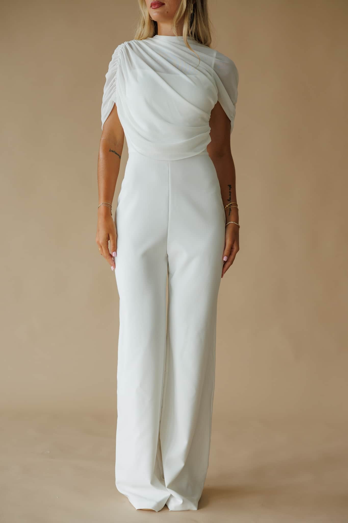 Asymmetric Cape Jumpsuit