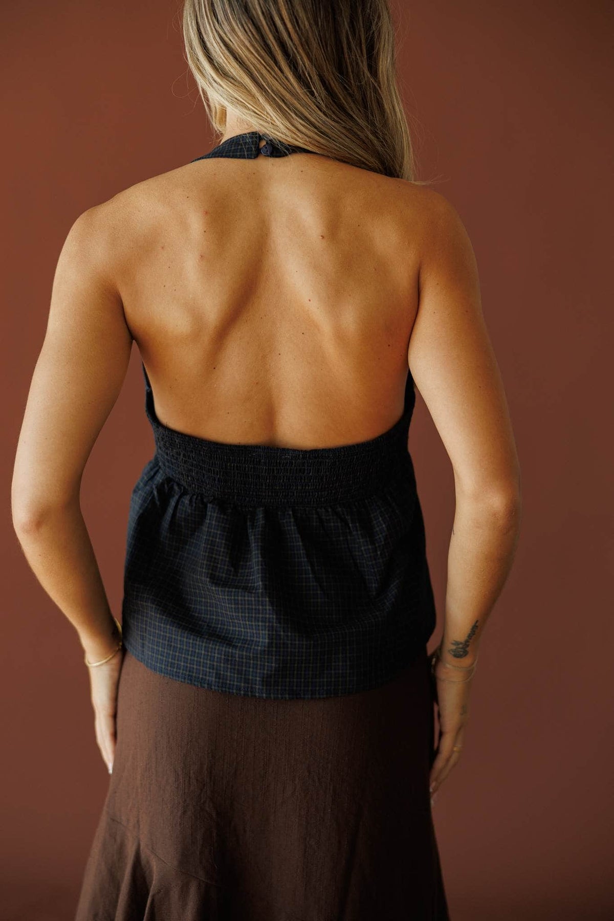 August Plaid Halter Top
