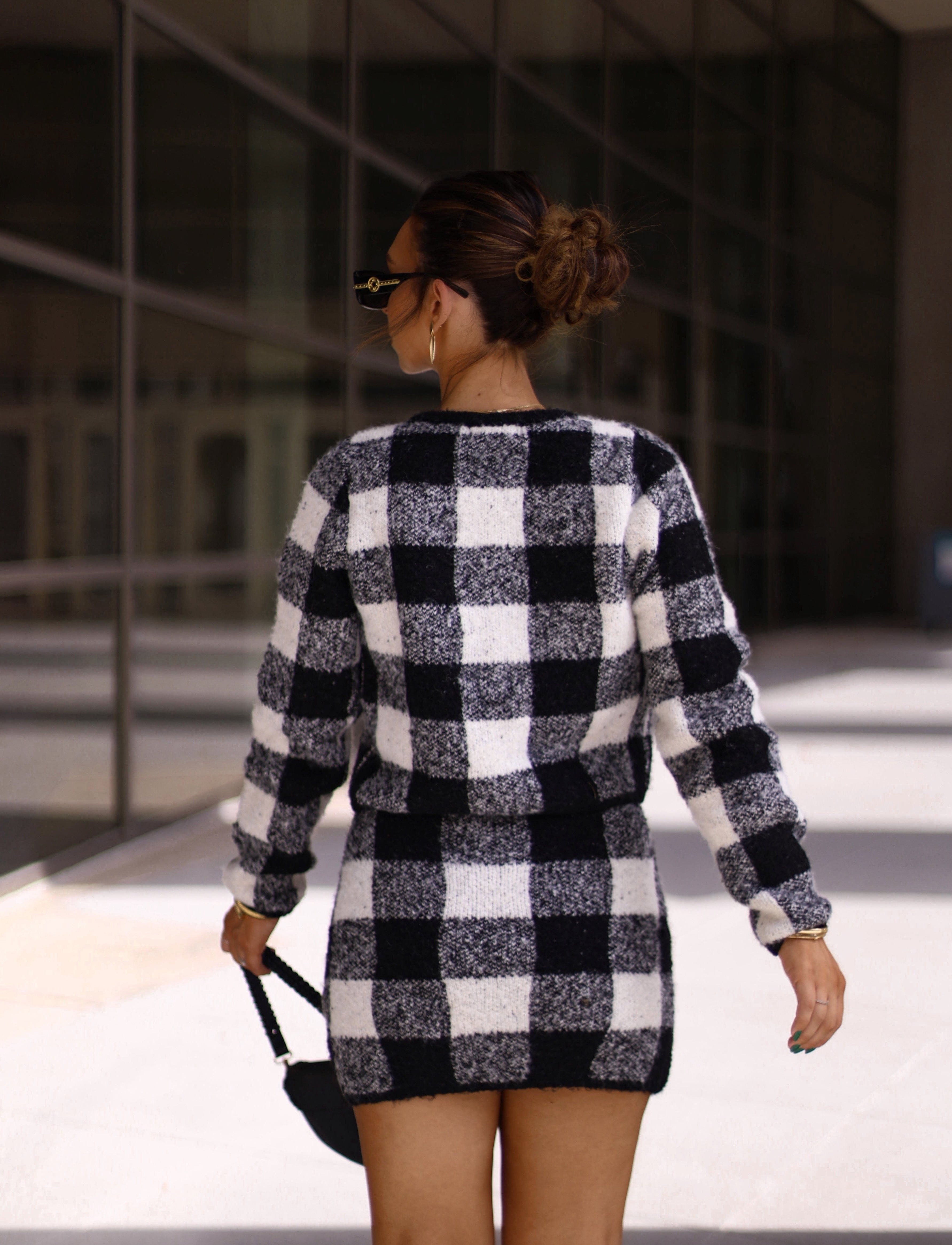 s1043s plaid knit mini skirt Sofie The Label