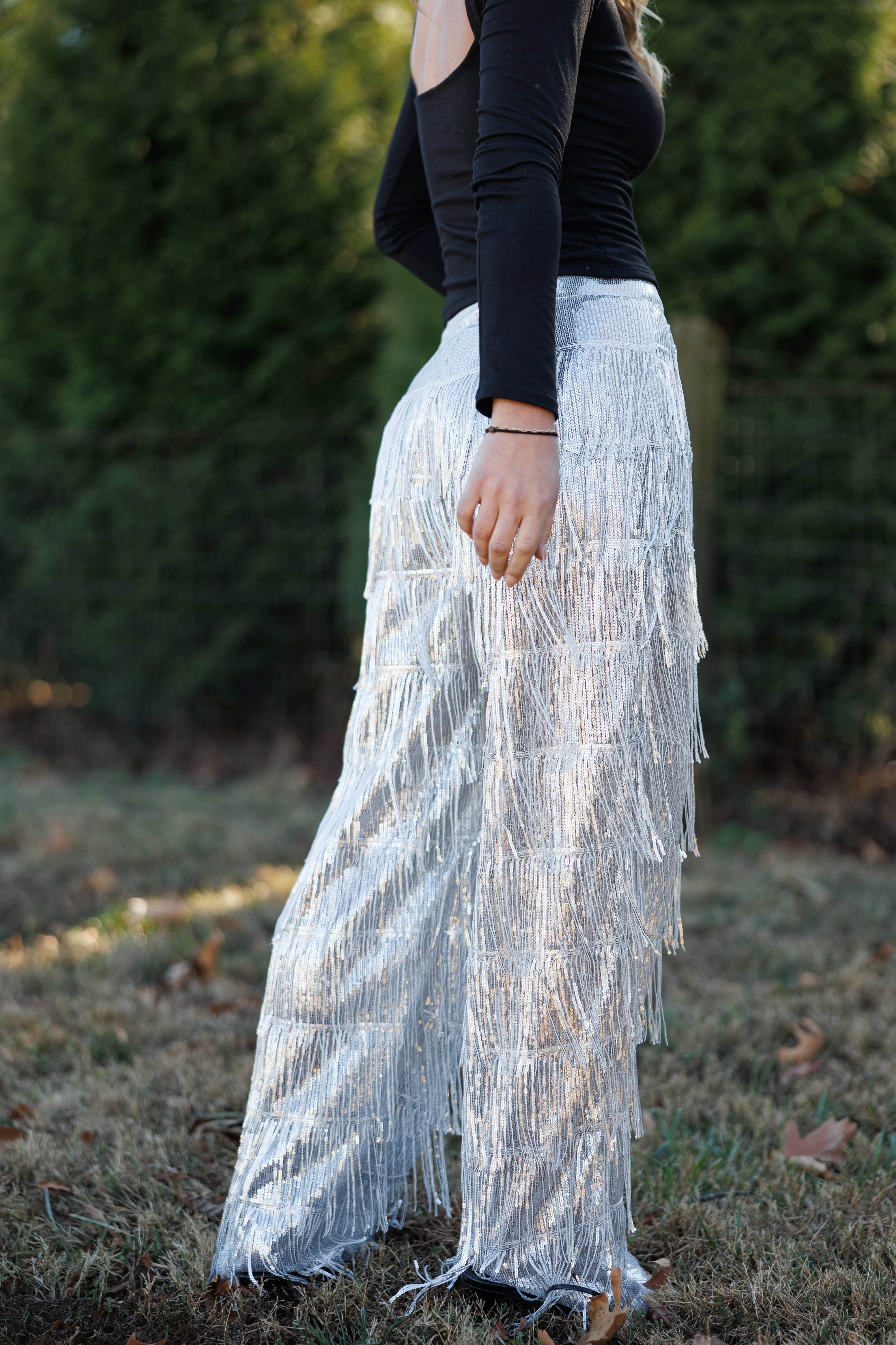 Shimmering Fringe Pants