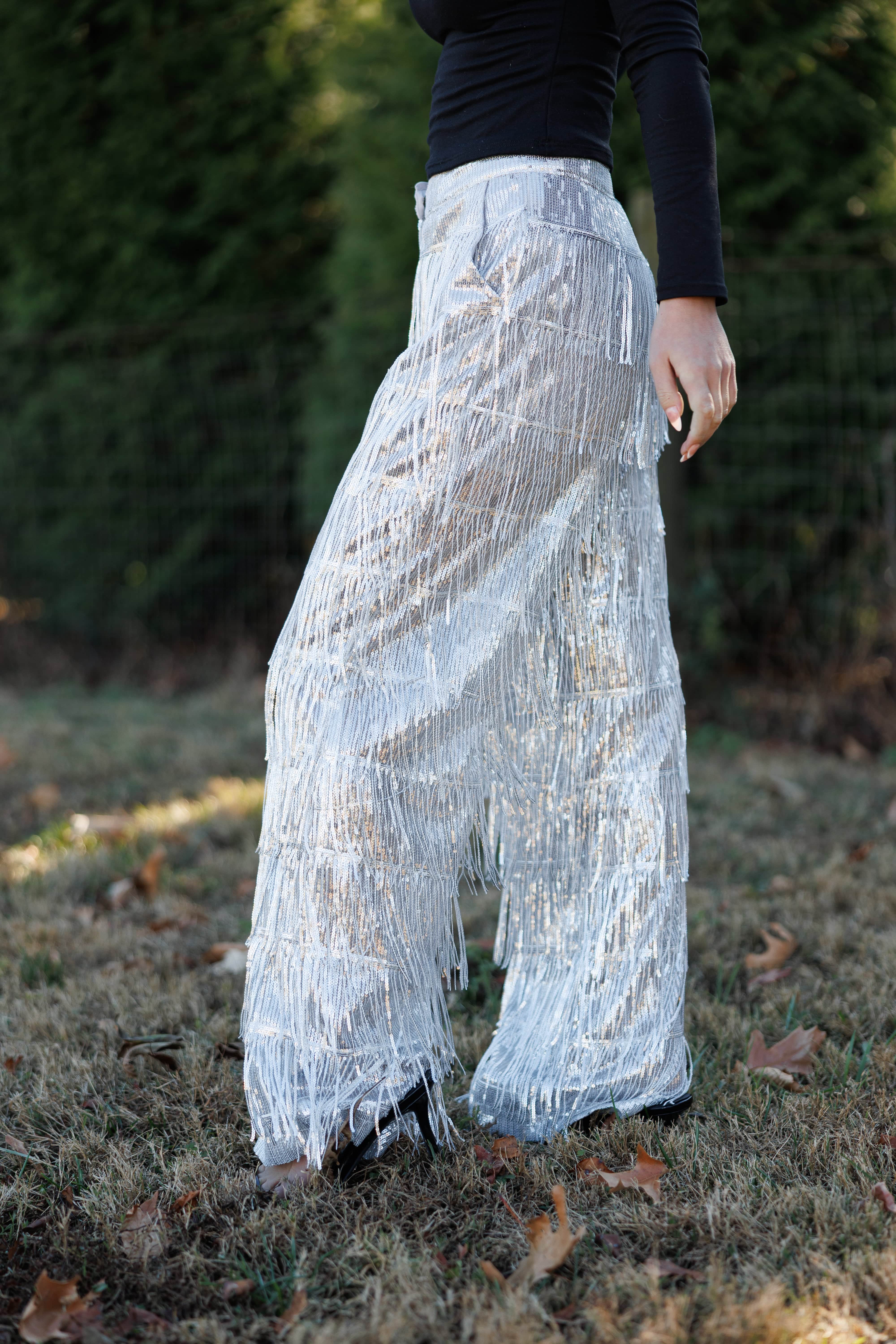 Shimmering Fringe Pants
