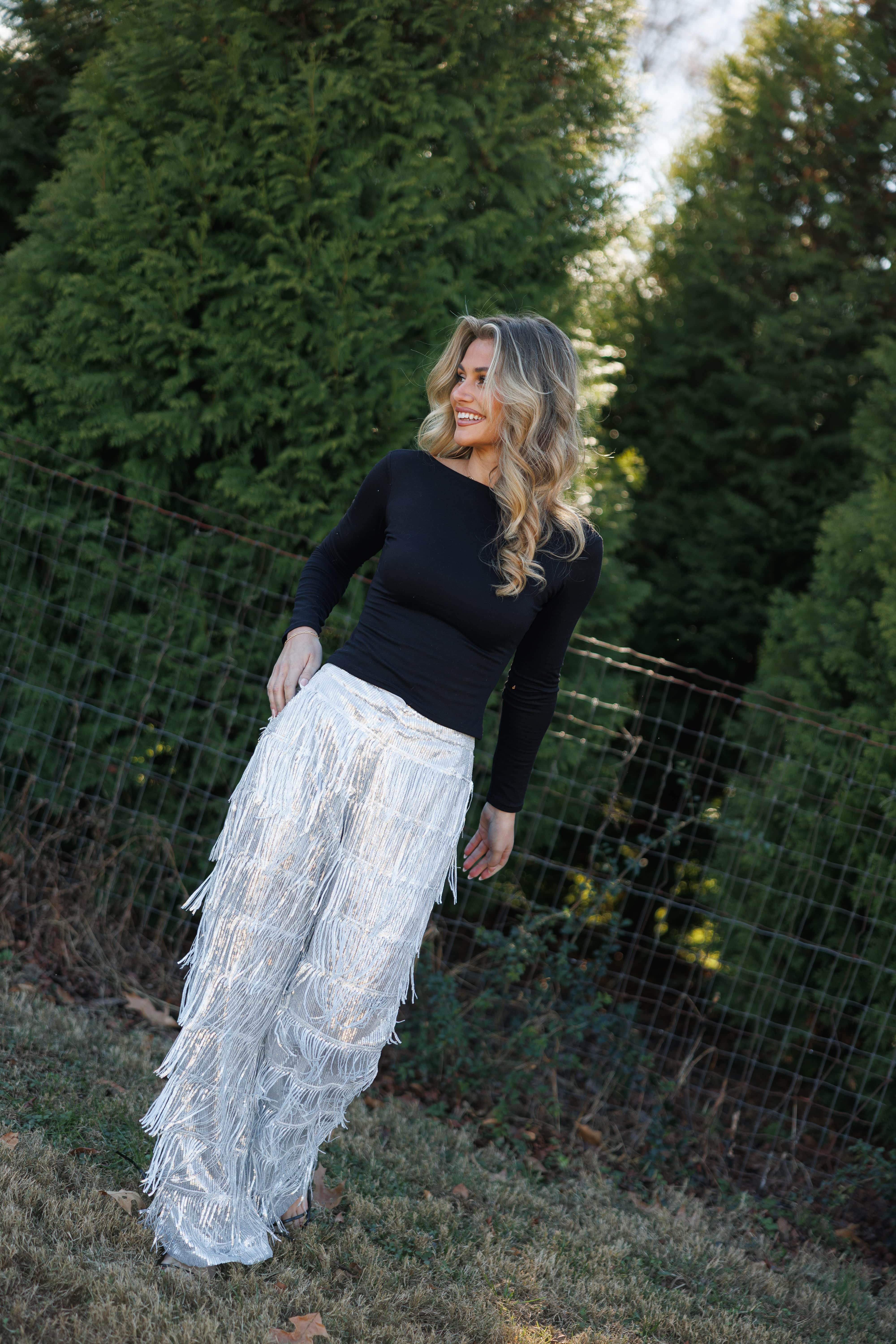 Shimmering Fringe Pants