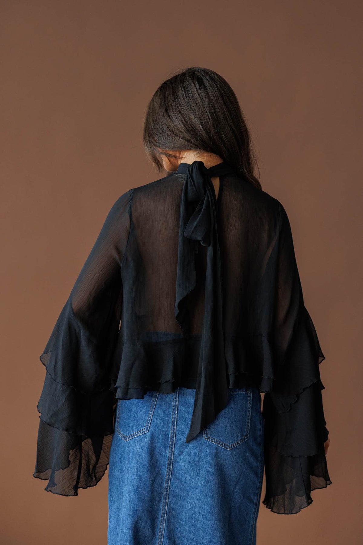 Flared cuff crop top