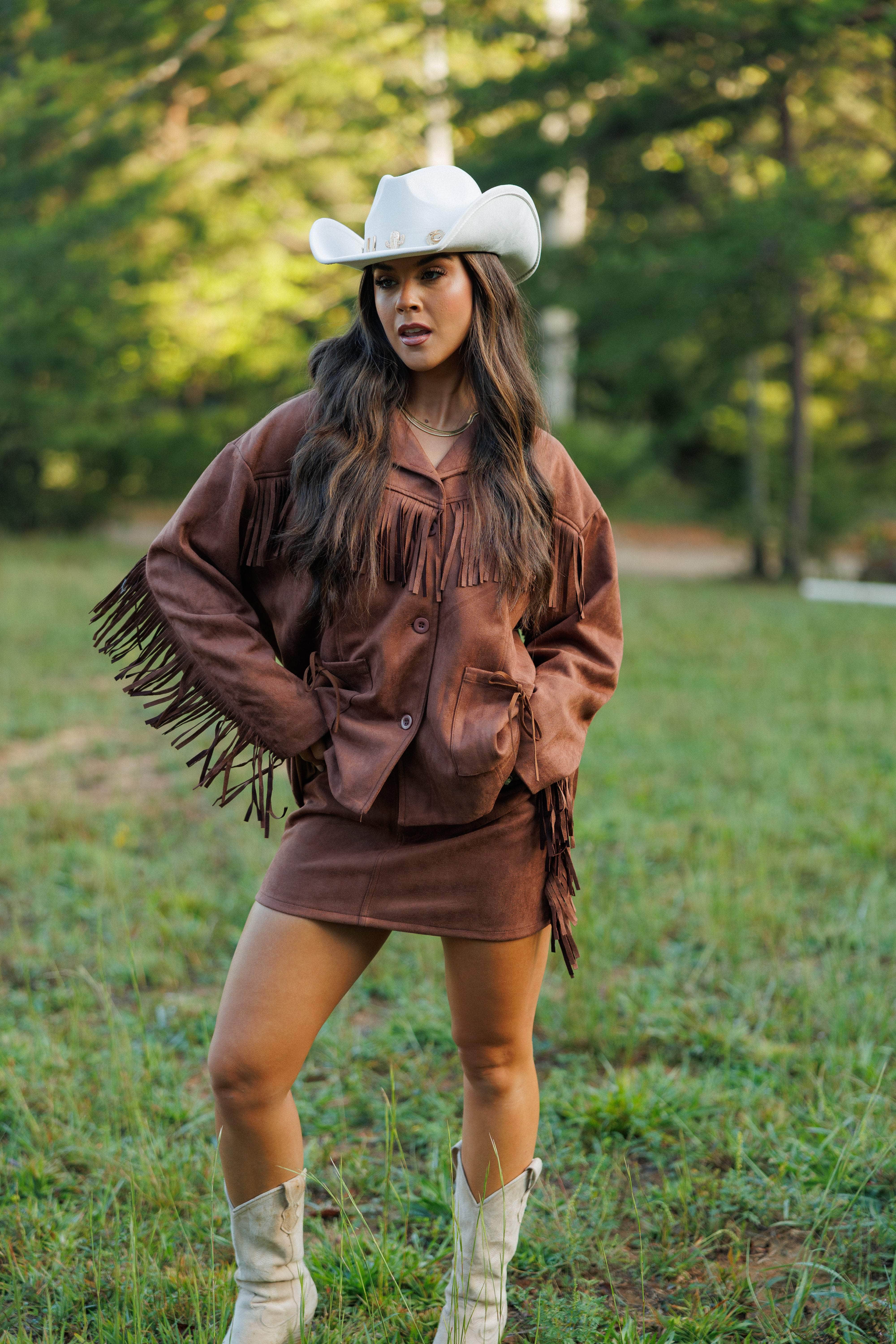 Golden Rodeo Suede Skirt