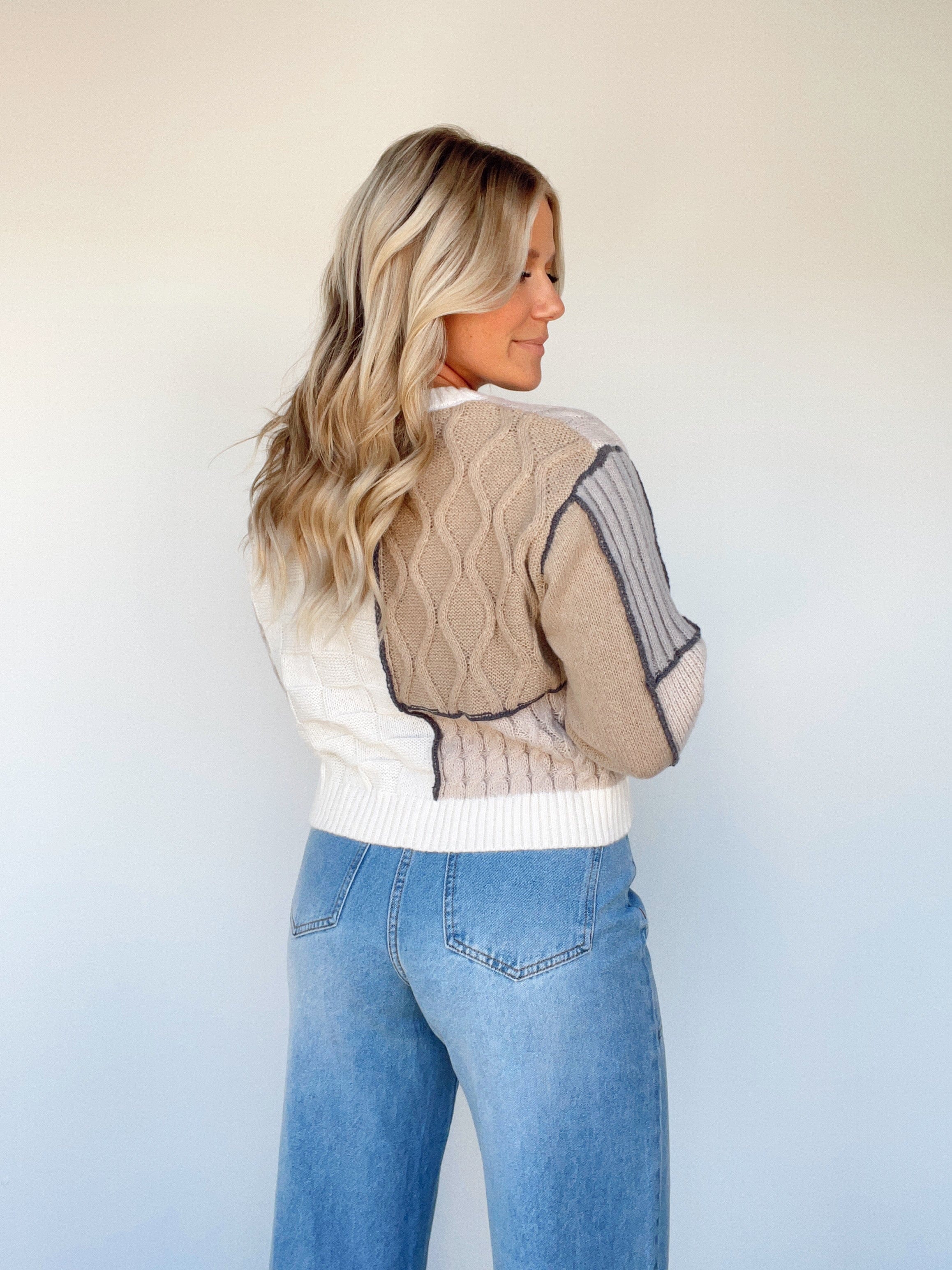 SWT9014-LANE multi patchwork sweater LE LIS