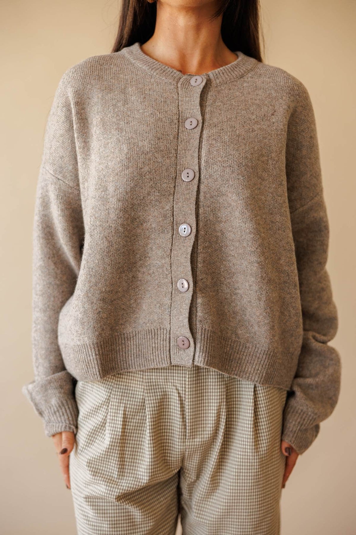 Forest green button front cardigan