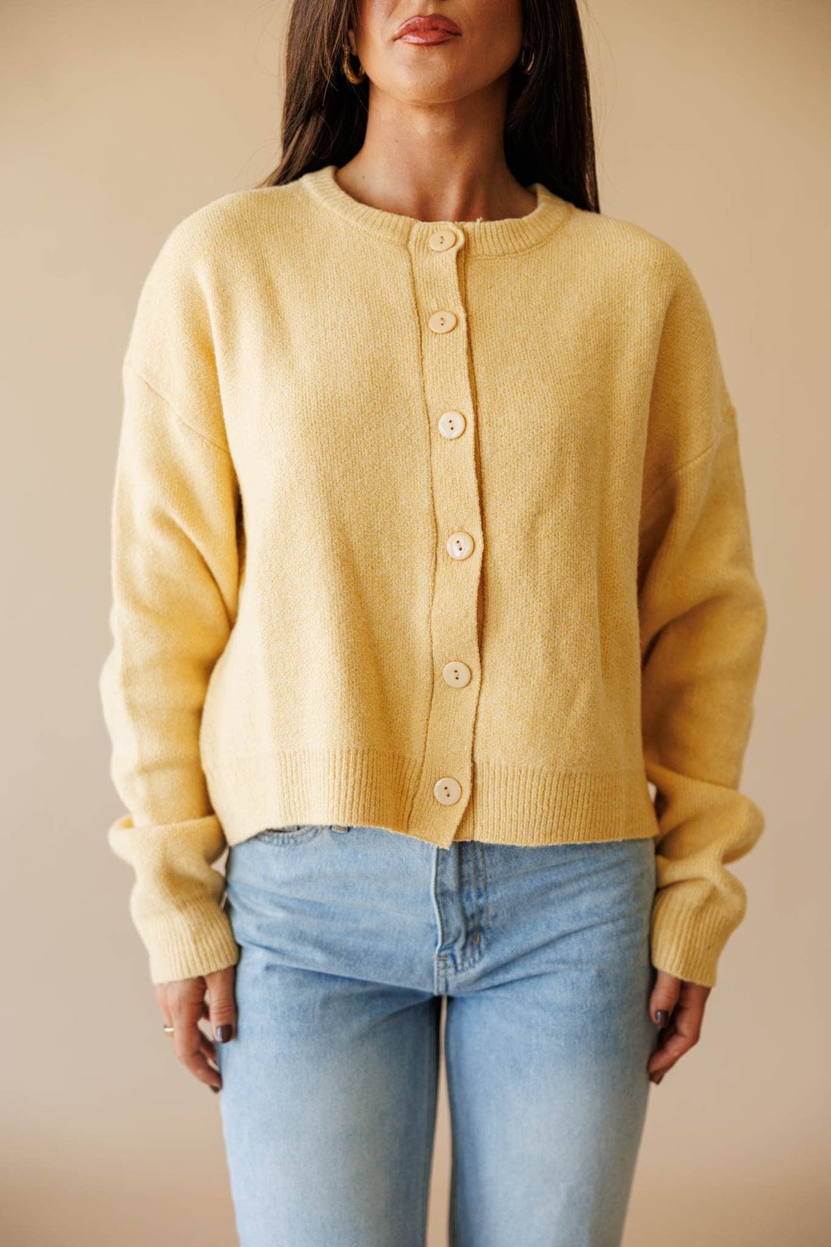 Forest green button front cardigan
