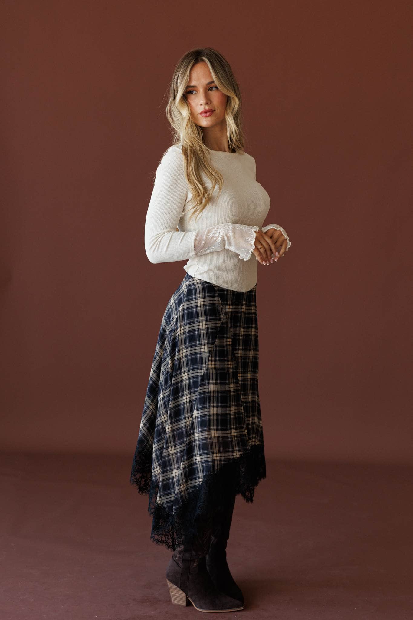 October Plans Plaid Skirt