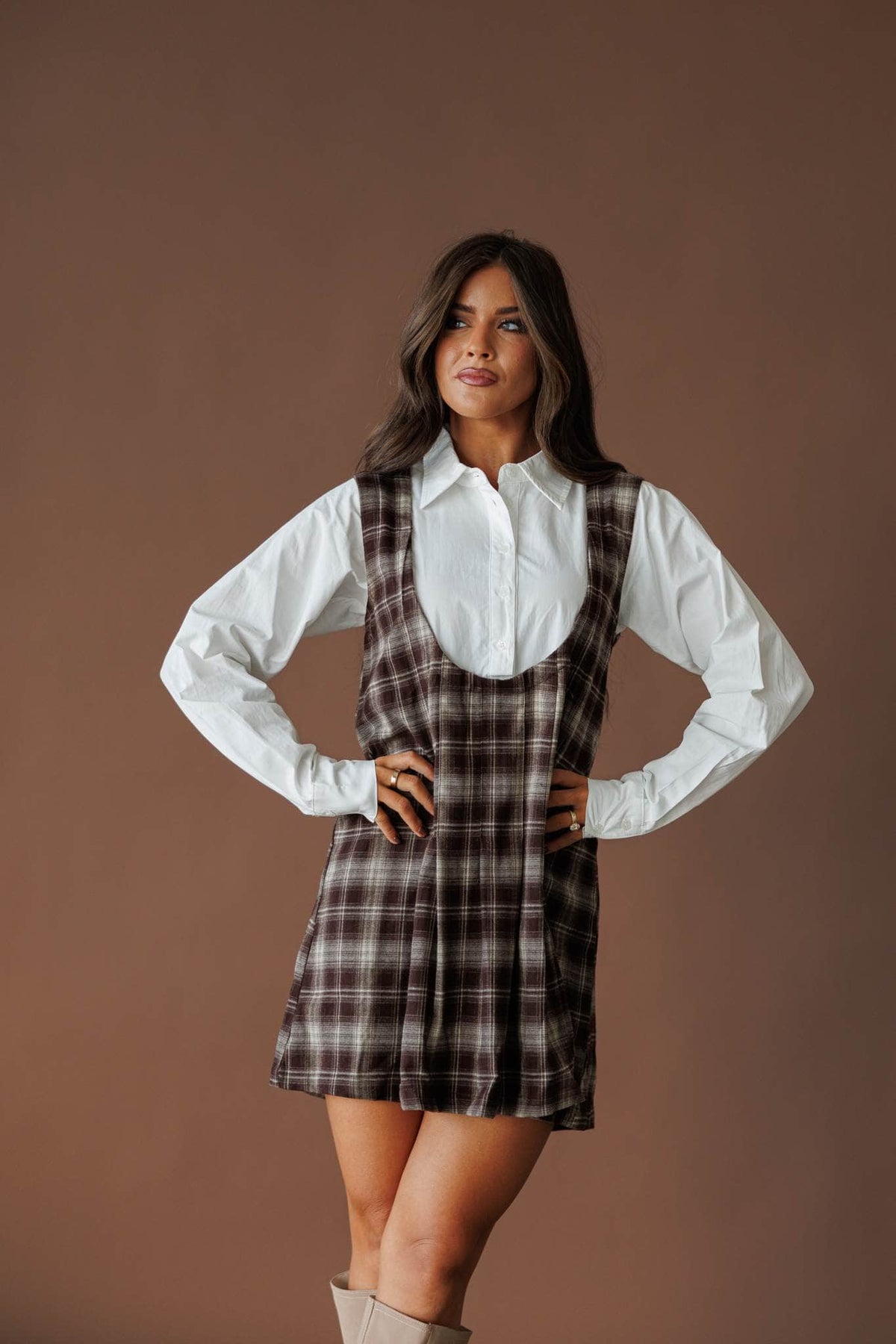 Plaid mini dress