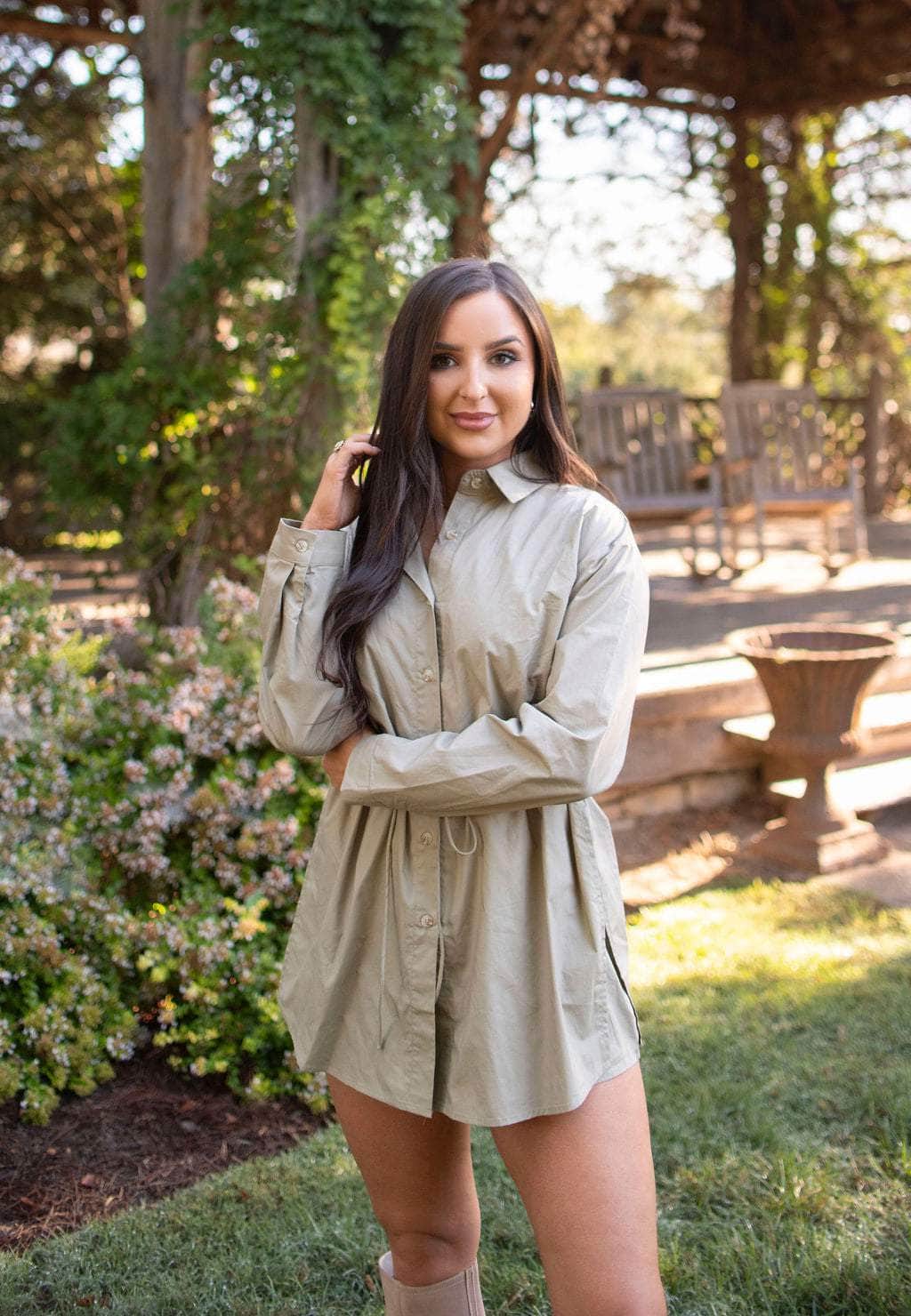 Western Chic Shirt Romper