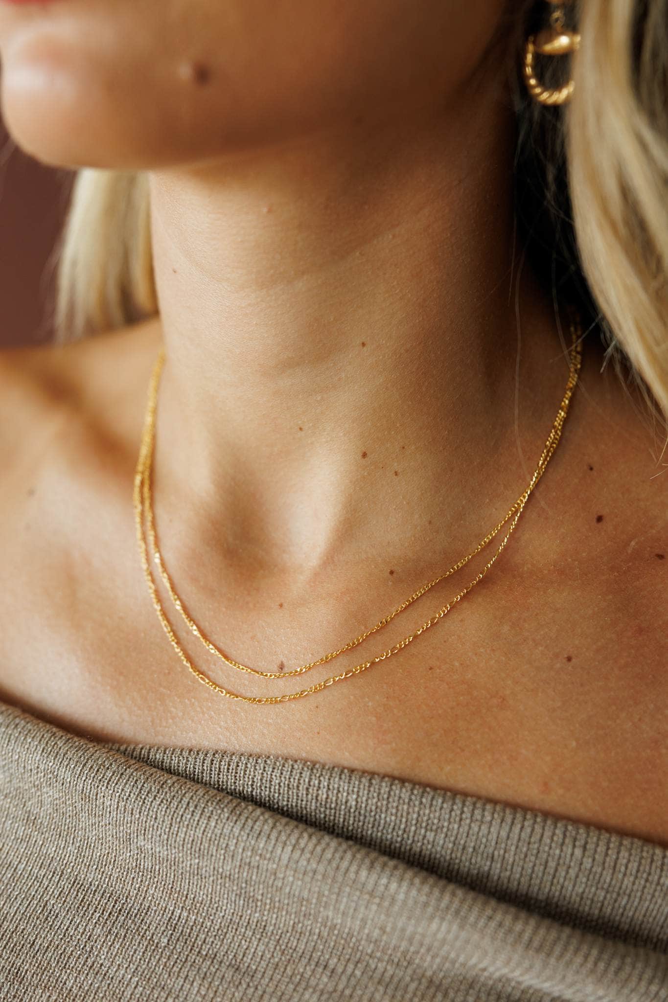 18K Gold Plated Double Layer Necklace