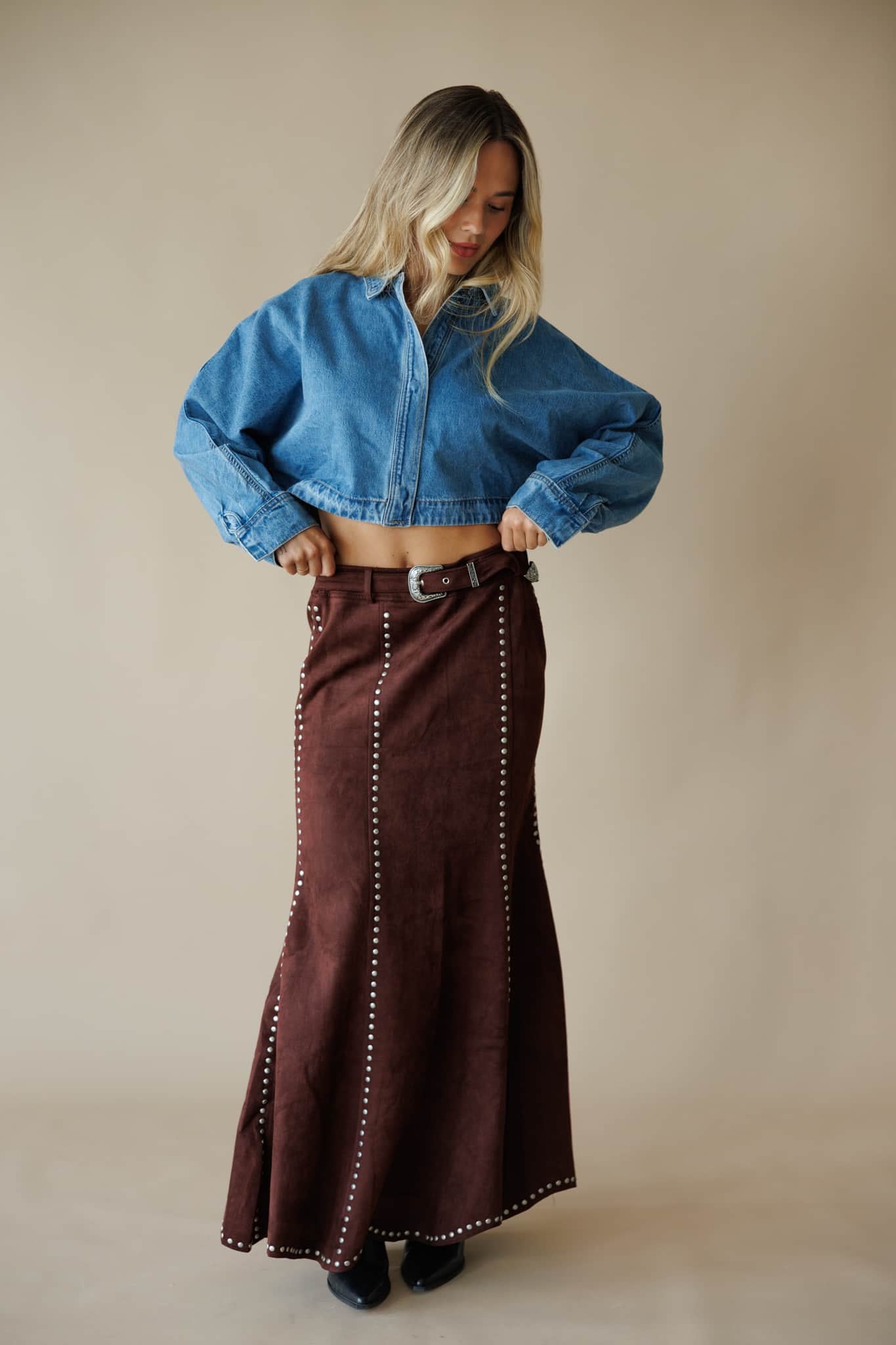 Whiskey Business Studded Skirt