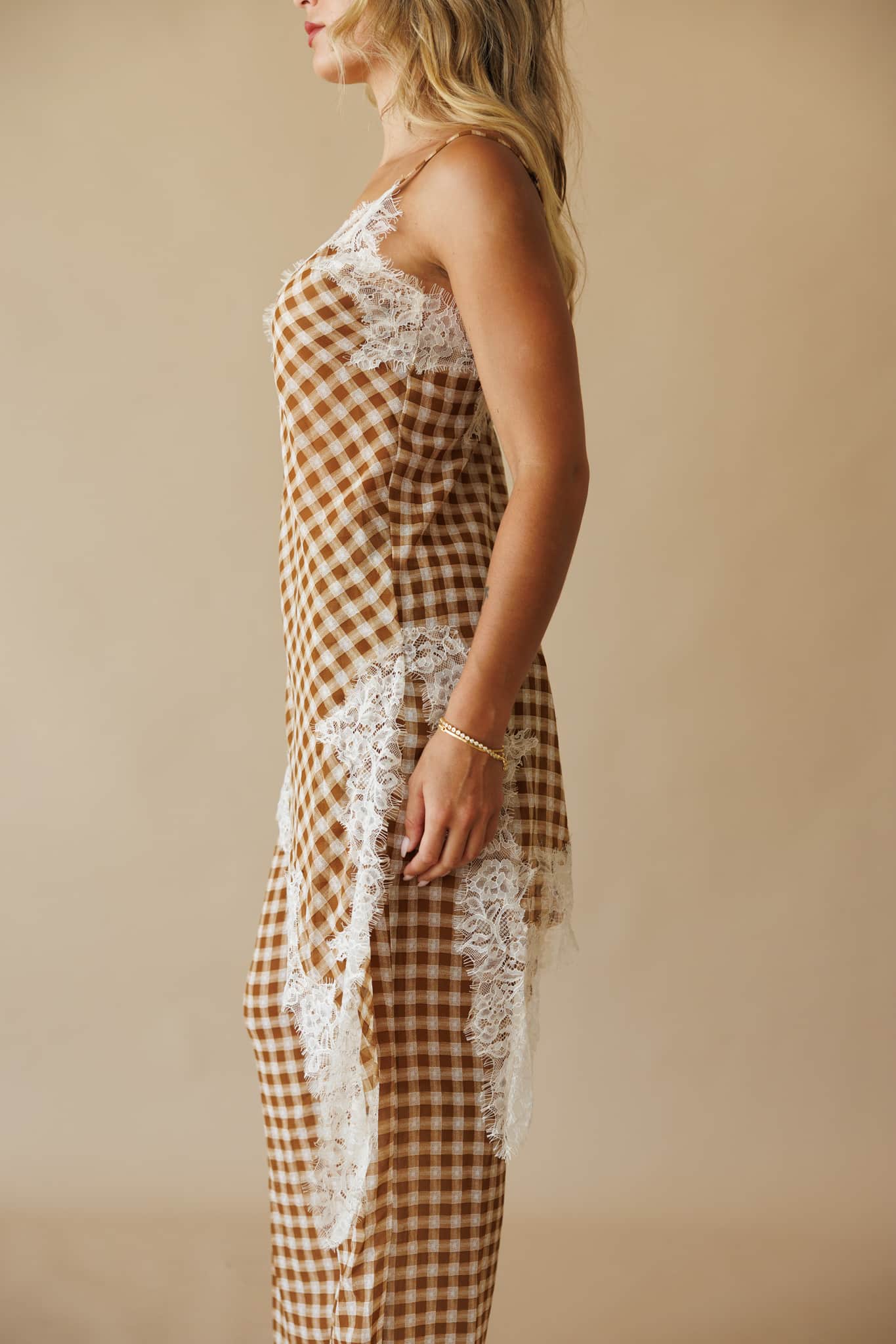 Gingham Poise Lace Top
