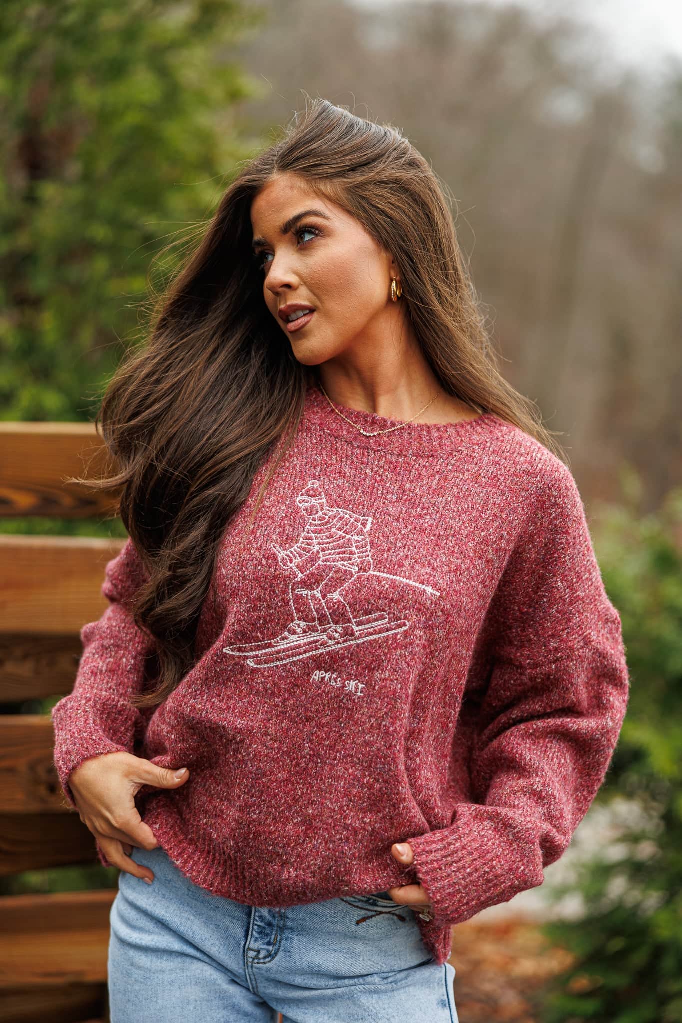 Embroidered Skier Sweater