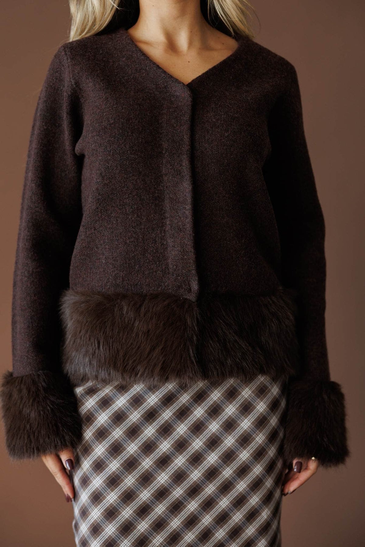 Fur trim jacket