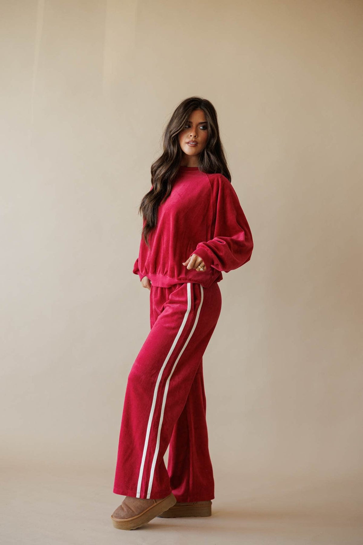 Berry velour sweatshirt