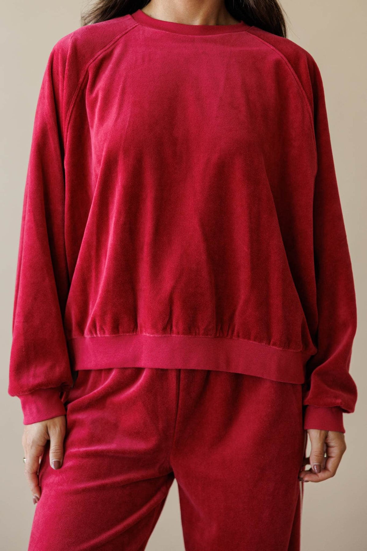 Berry velour sweatshirt