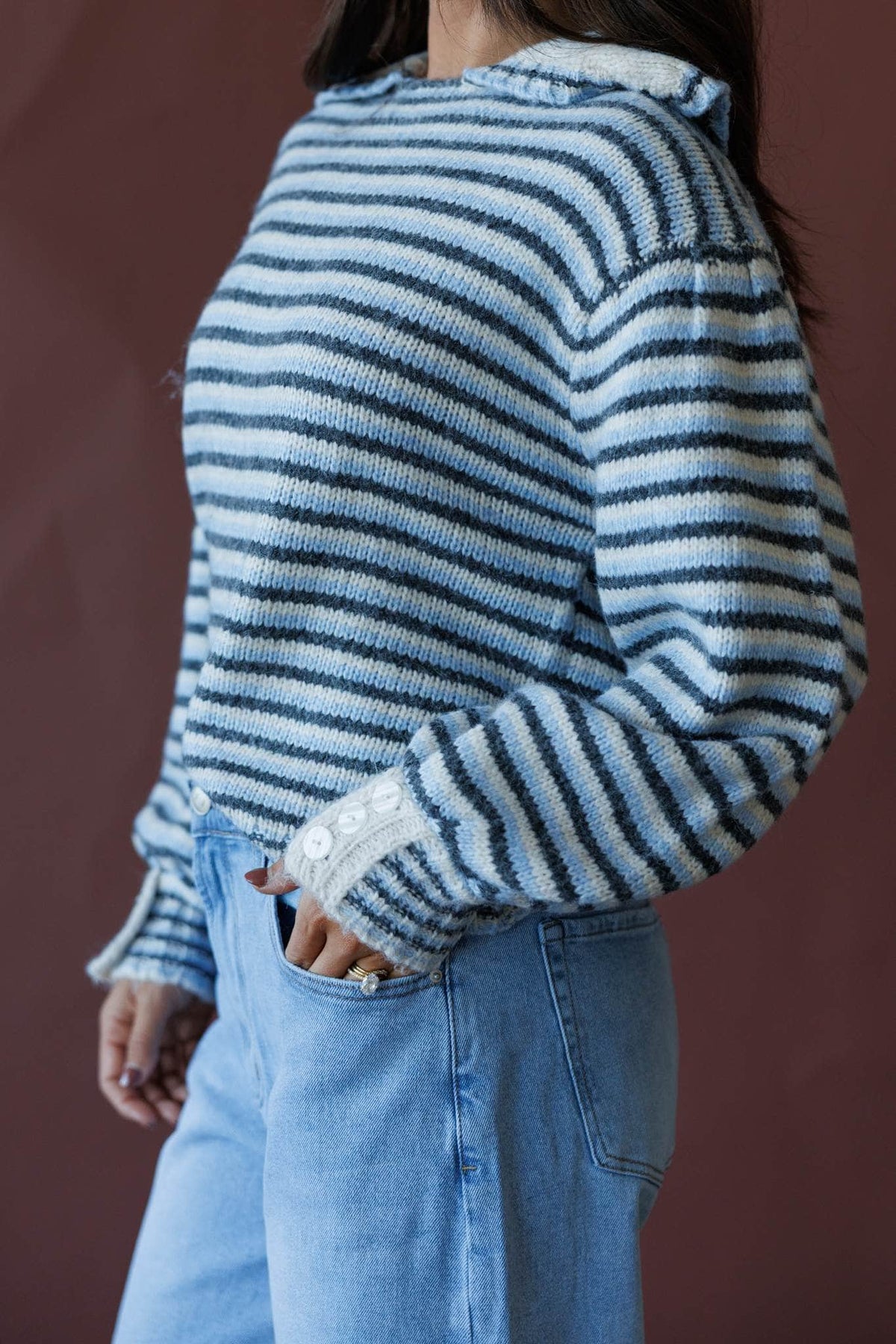 Blue striped sweater