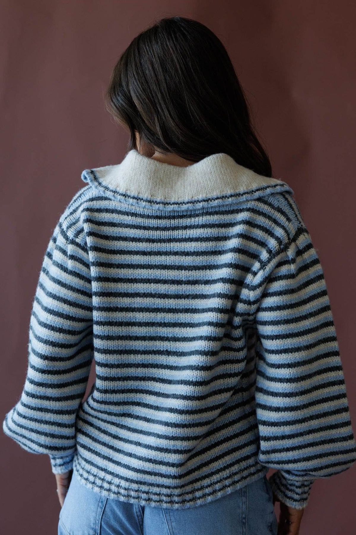 Blue striped sweater