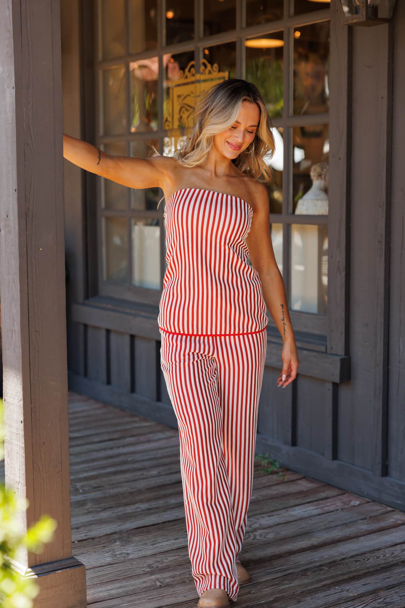 Cherry Coke Striped Pants
