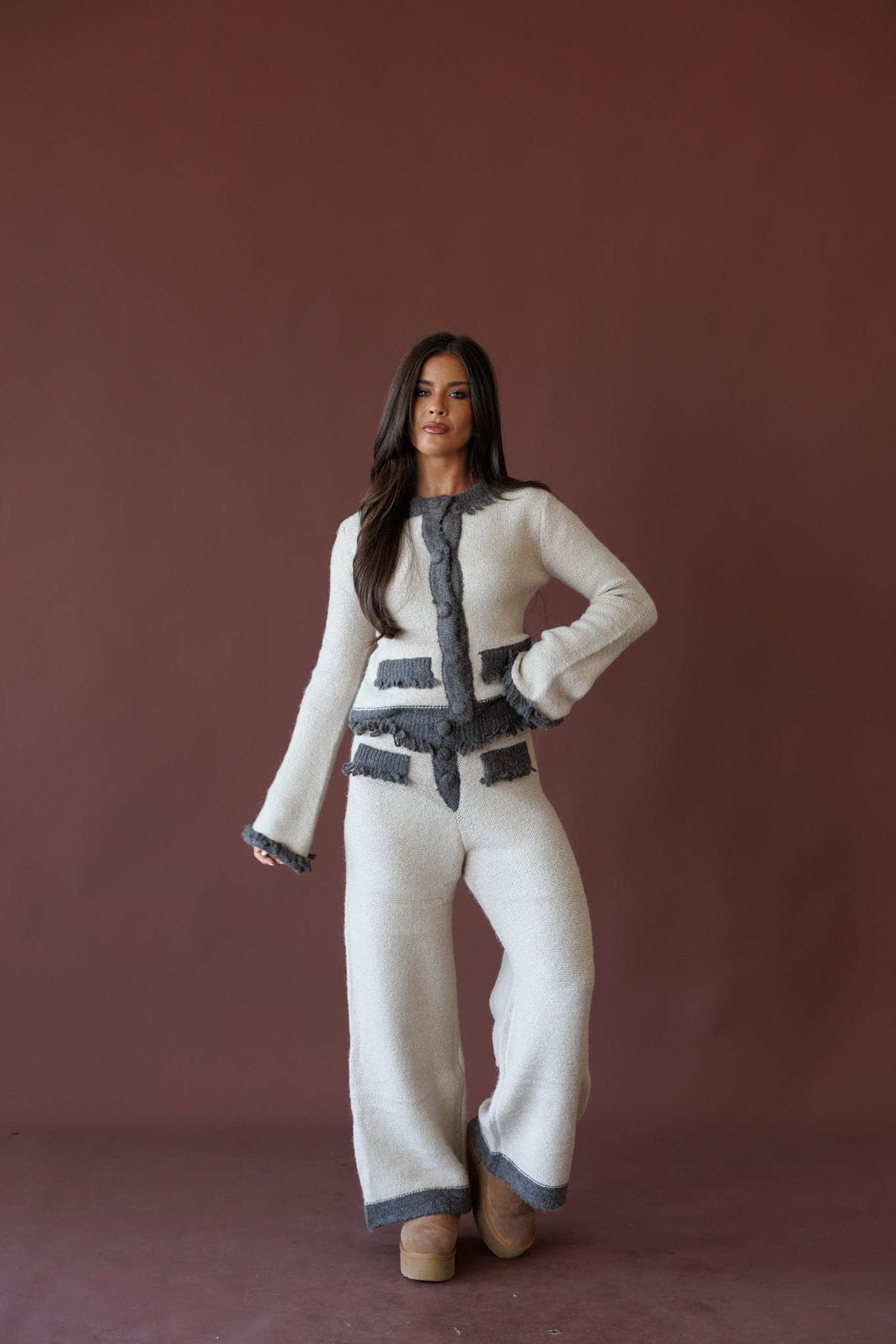 Oatmeal knit pants