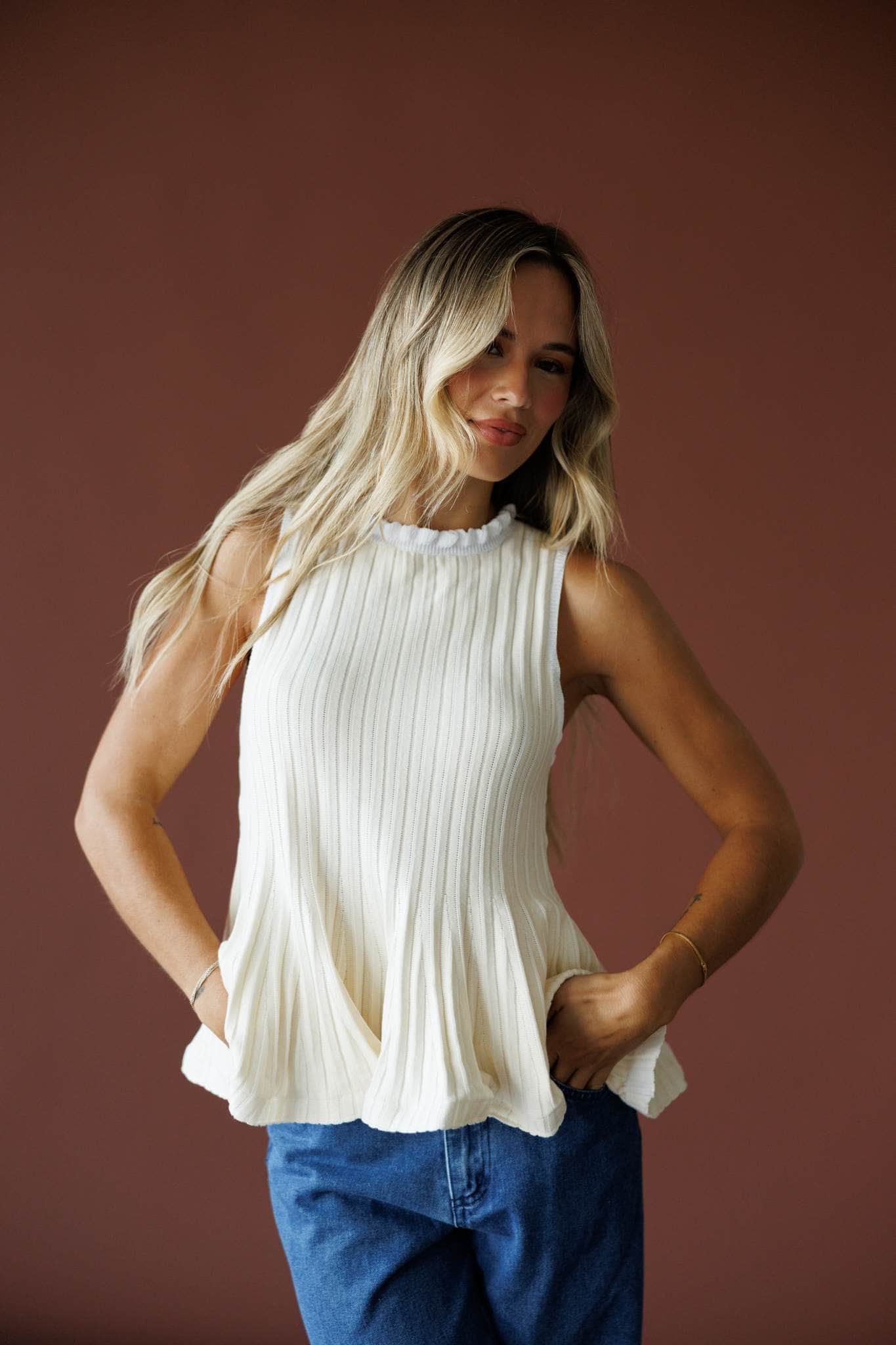 Champagne Lunch Pleated Top