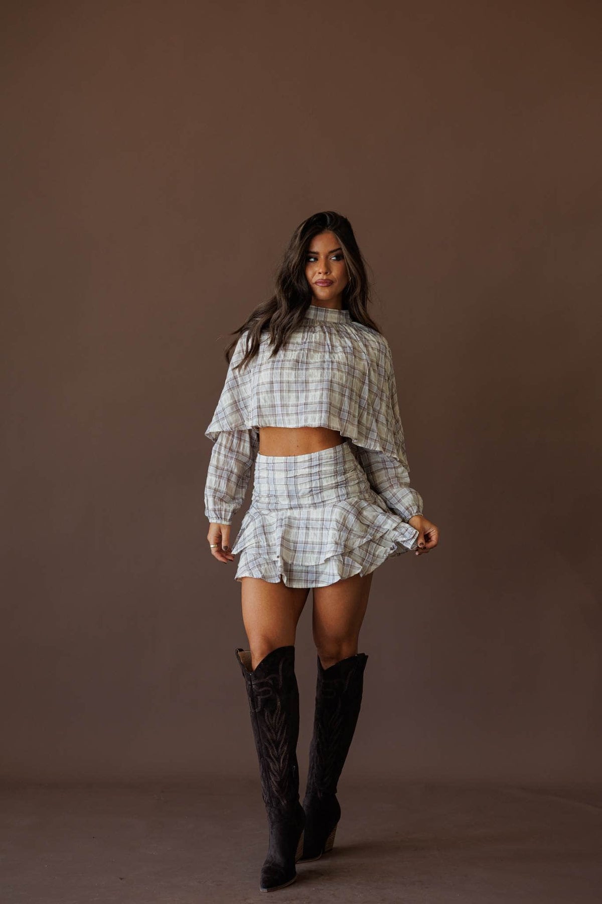 Plaid mini skirt