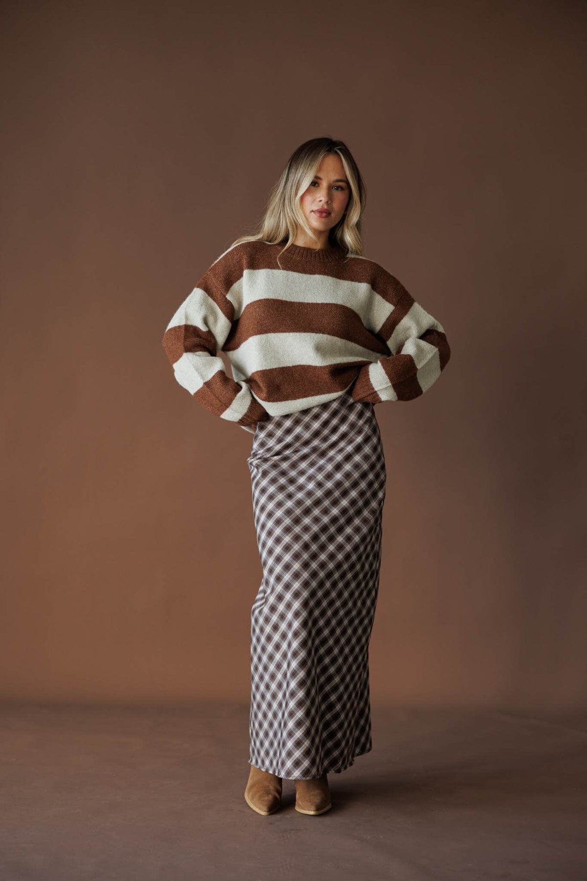 Striped knit pullover