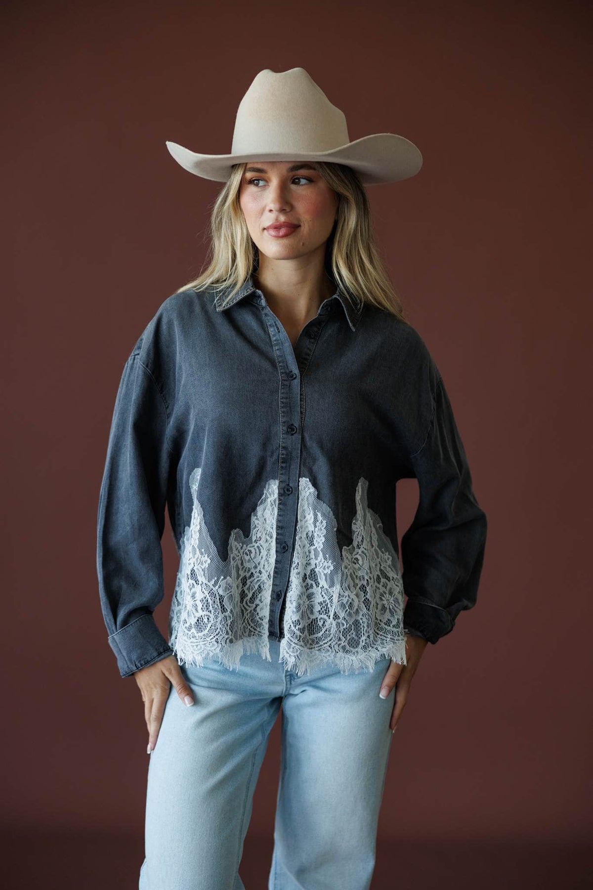 Denim And Delicate Top