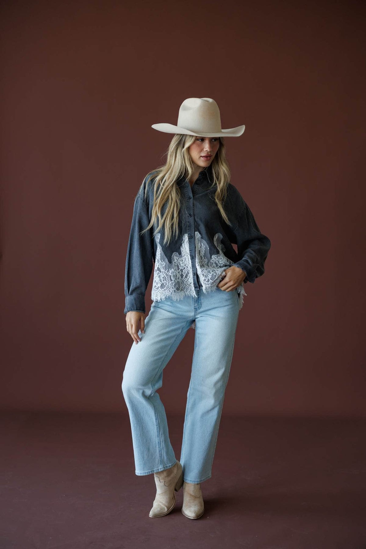 Denim And Delicate Top