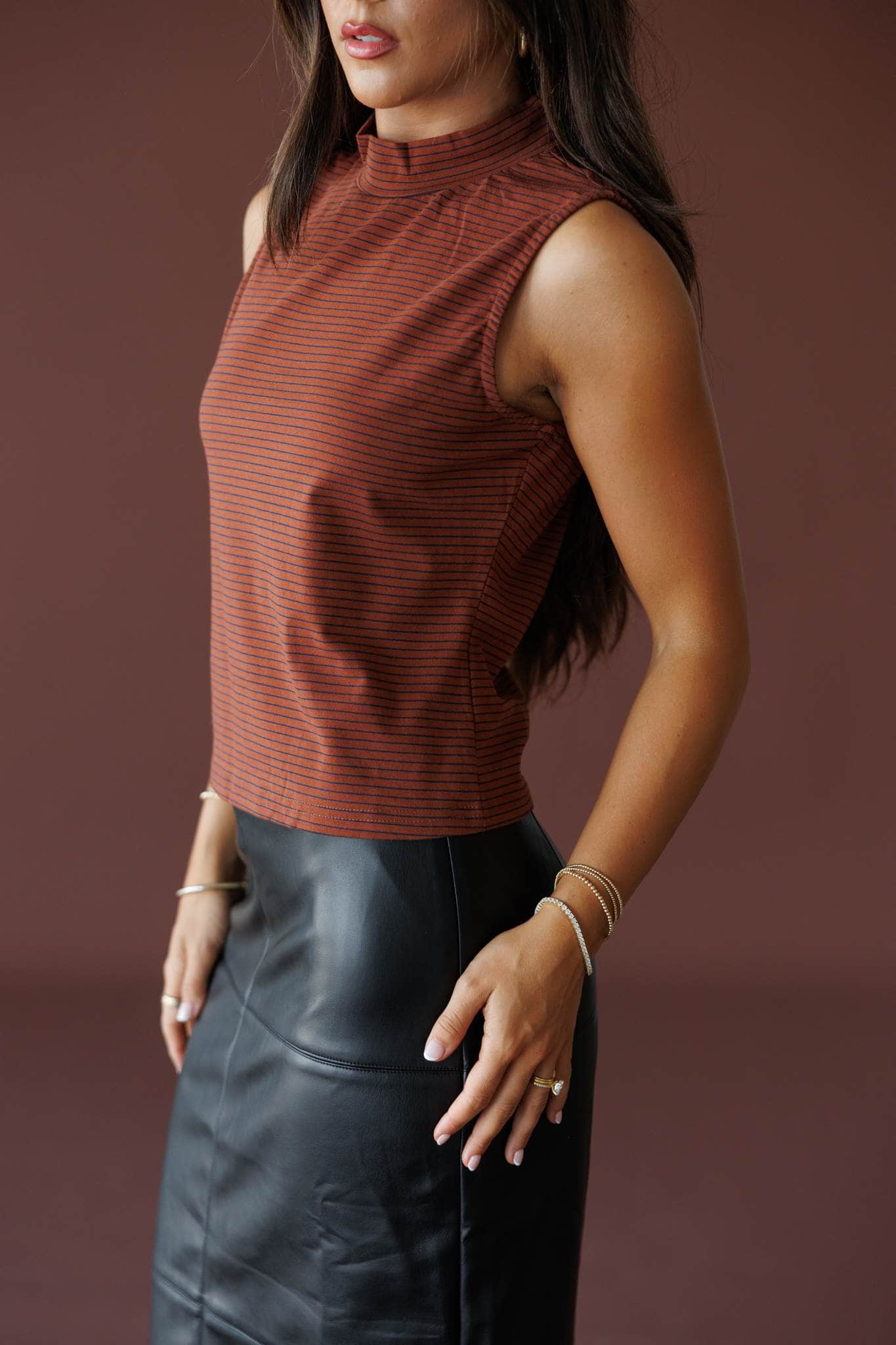 Espresso Errands Mock Neck Tank