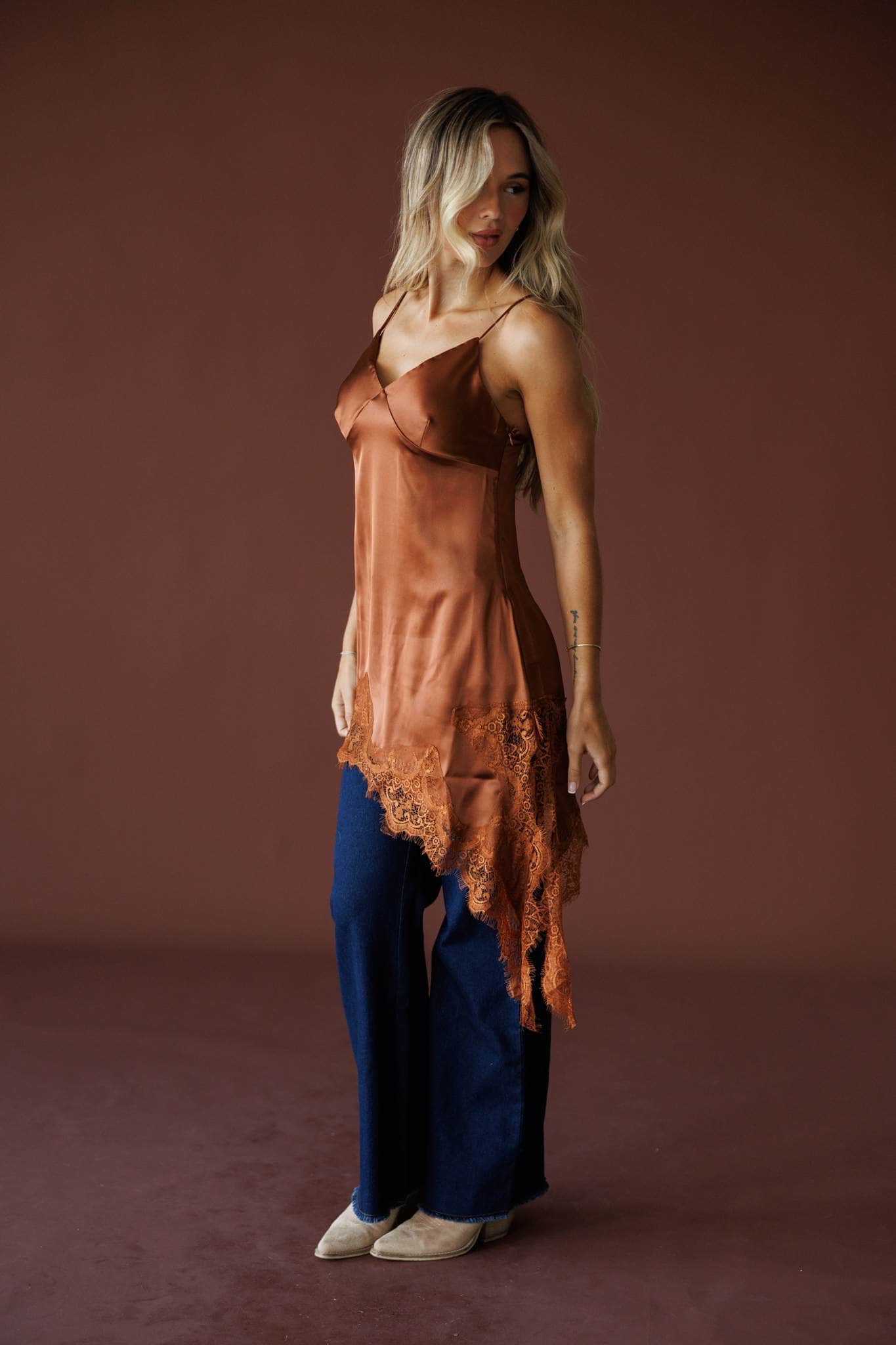 Burnt Letters Lace Top
