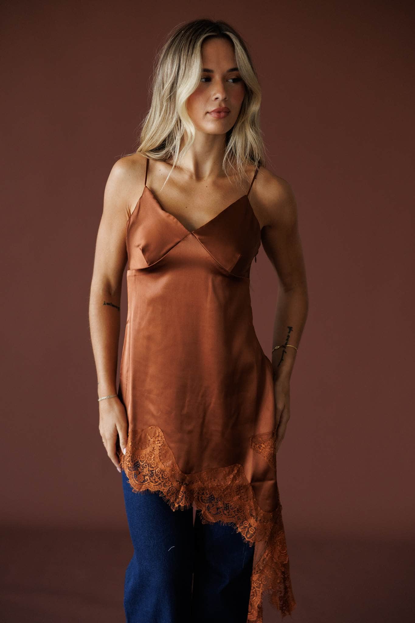 Burnt Letters Lace Top