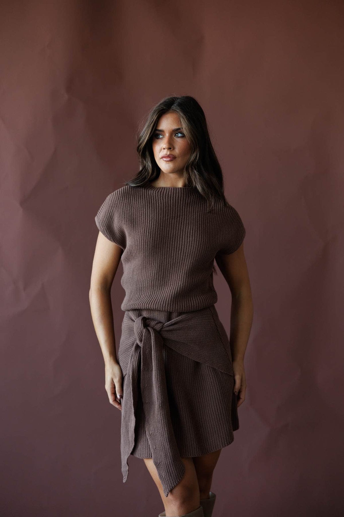 Knit sweater midi dress