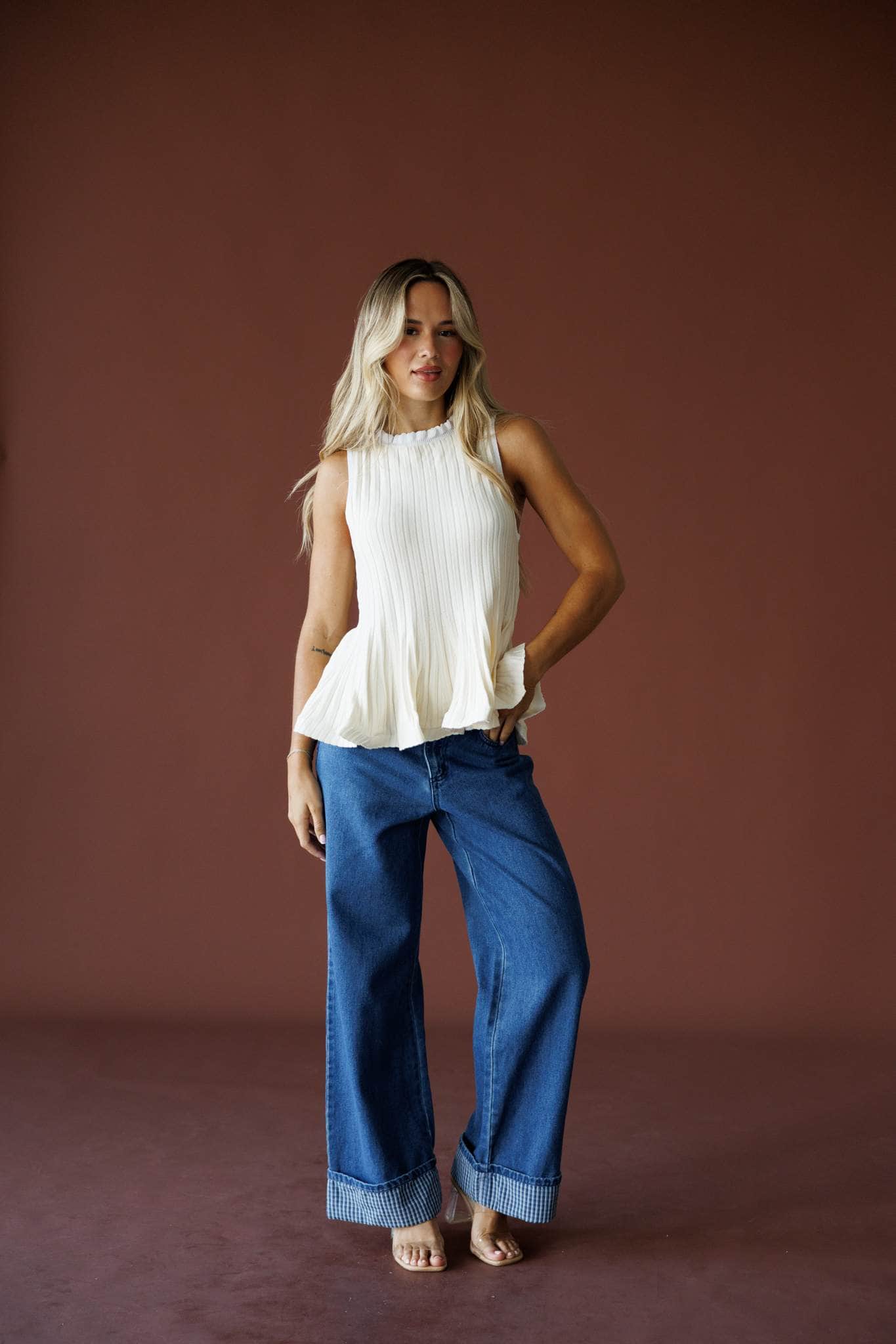 Hadley Mid Rise Cuff Denim