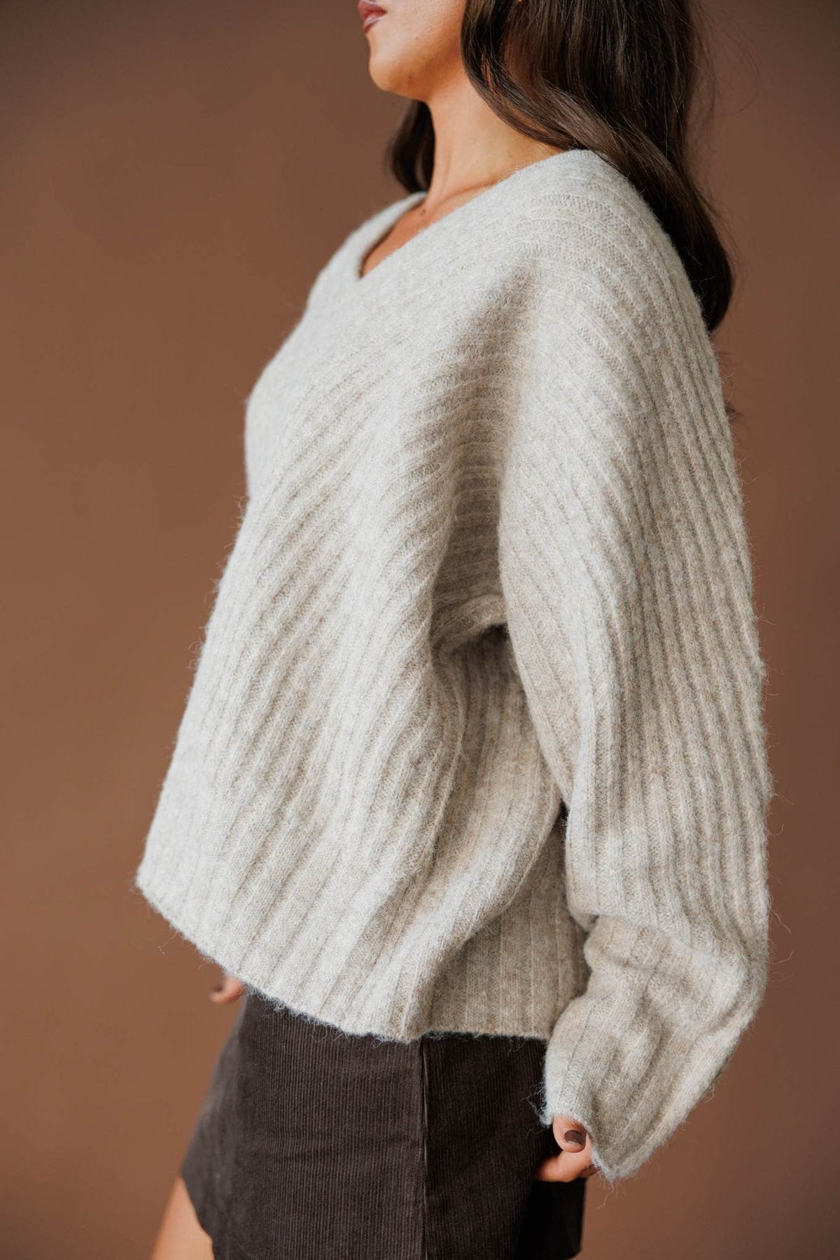 Ribbed knit sweater