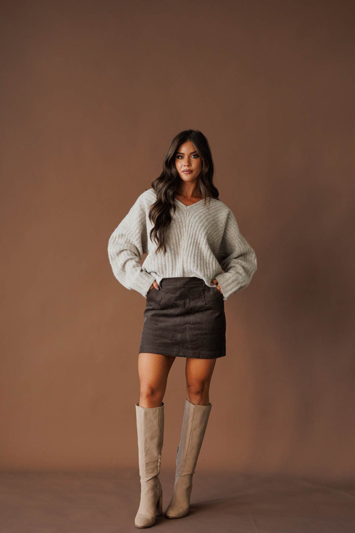 Ribbed knit sweater