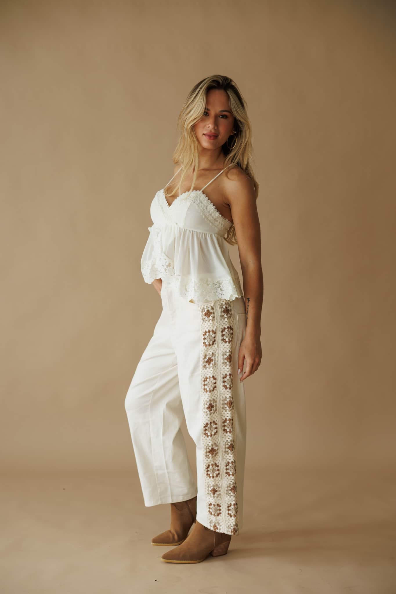 Boheme Crochet Wide Leg Pants