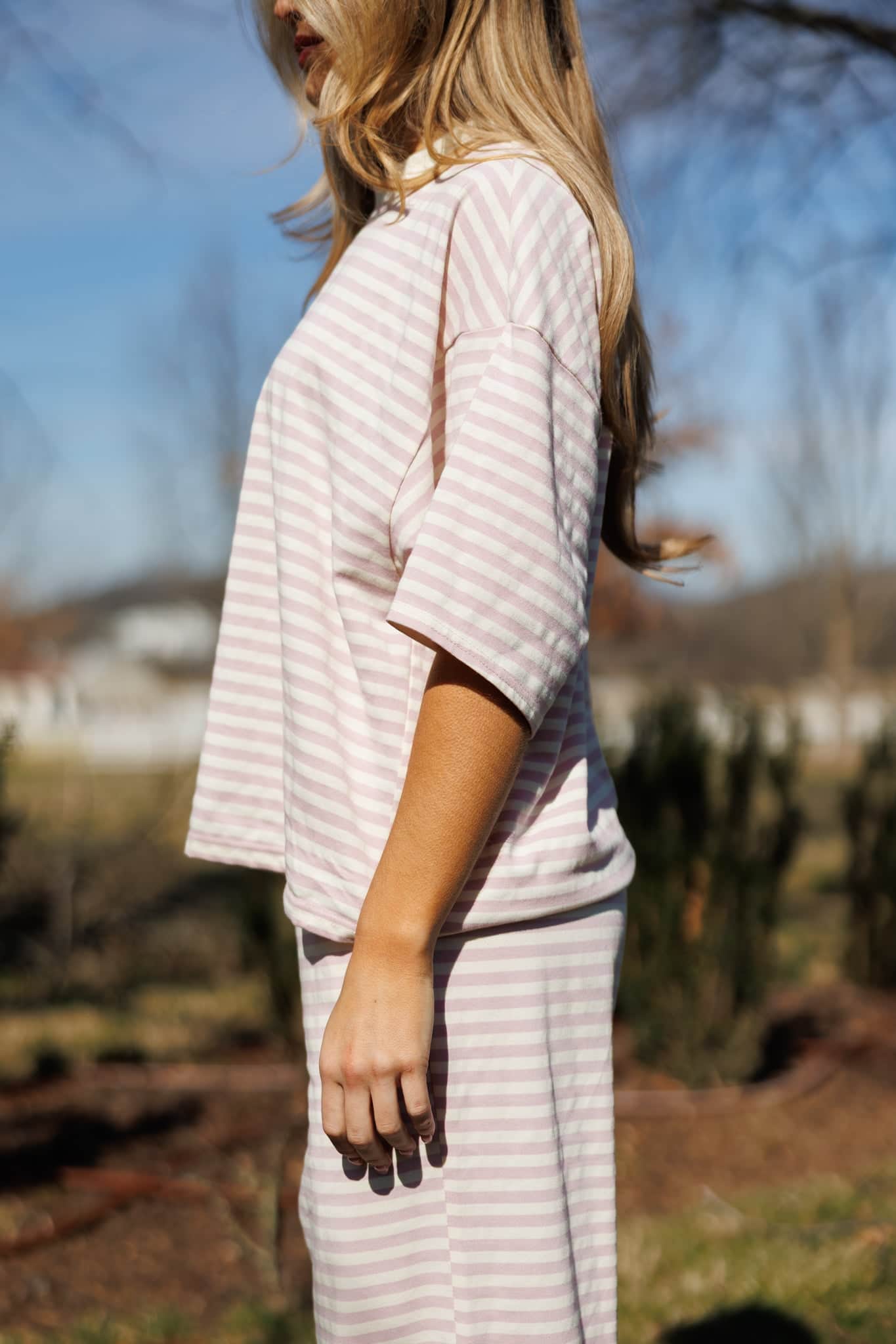 Porchlight Pink Striped Tee