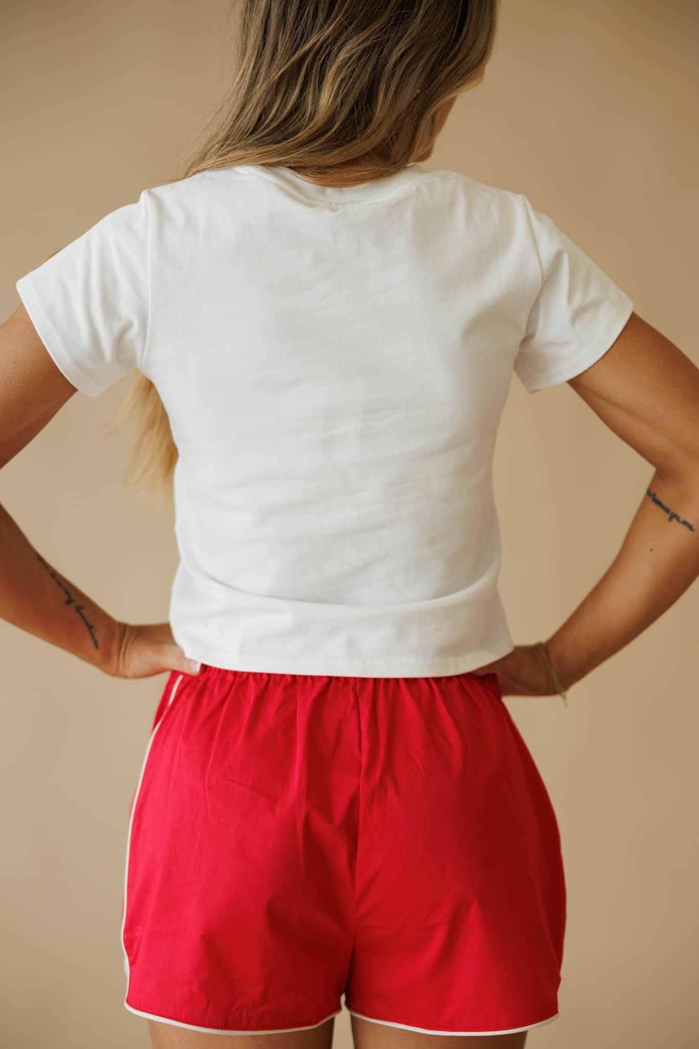 Red Sport Poplin Shorts