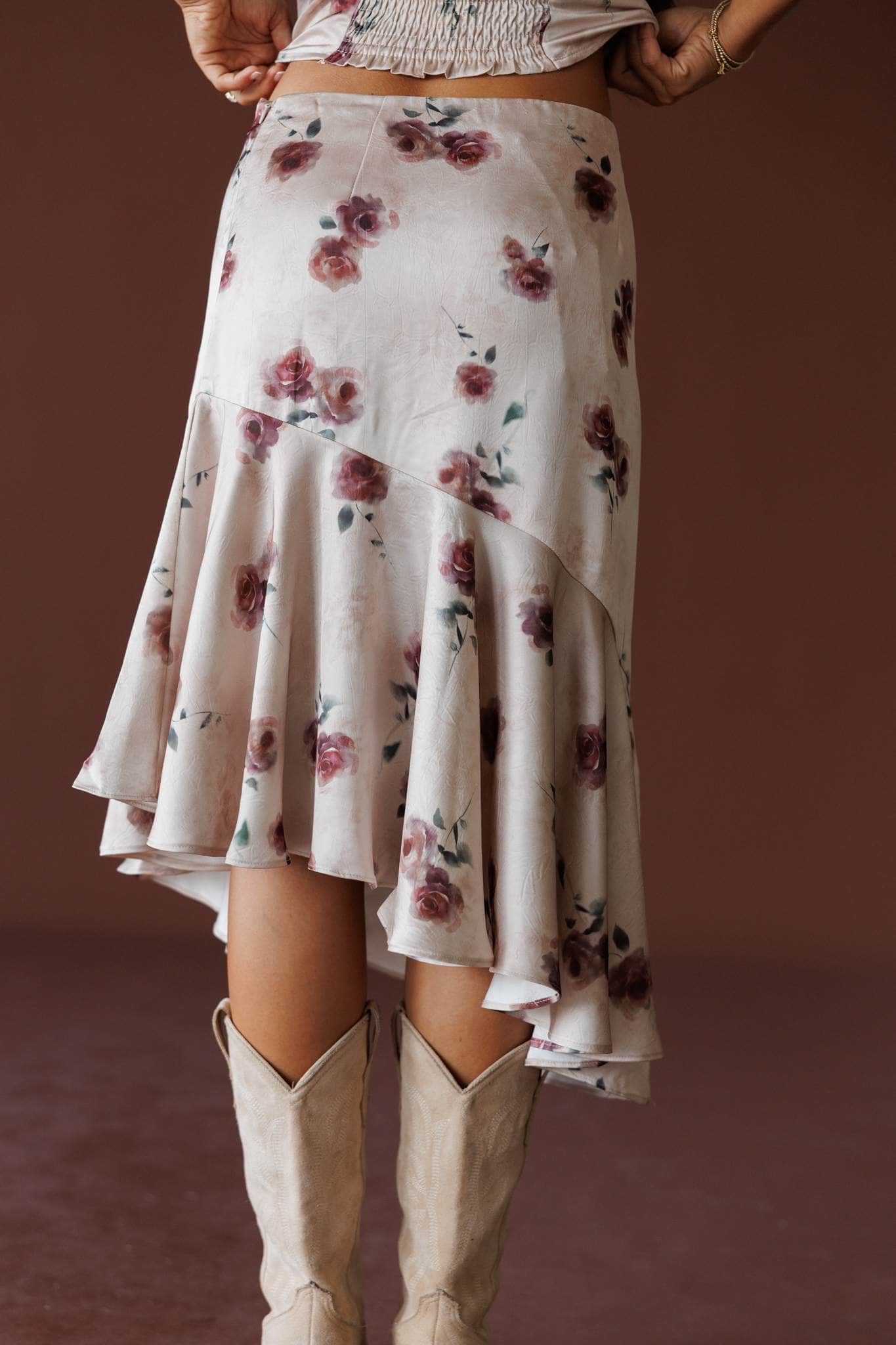 Private Garden Satin Skirt
