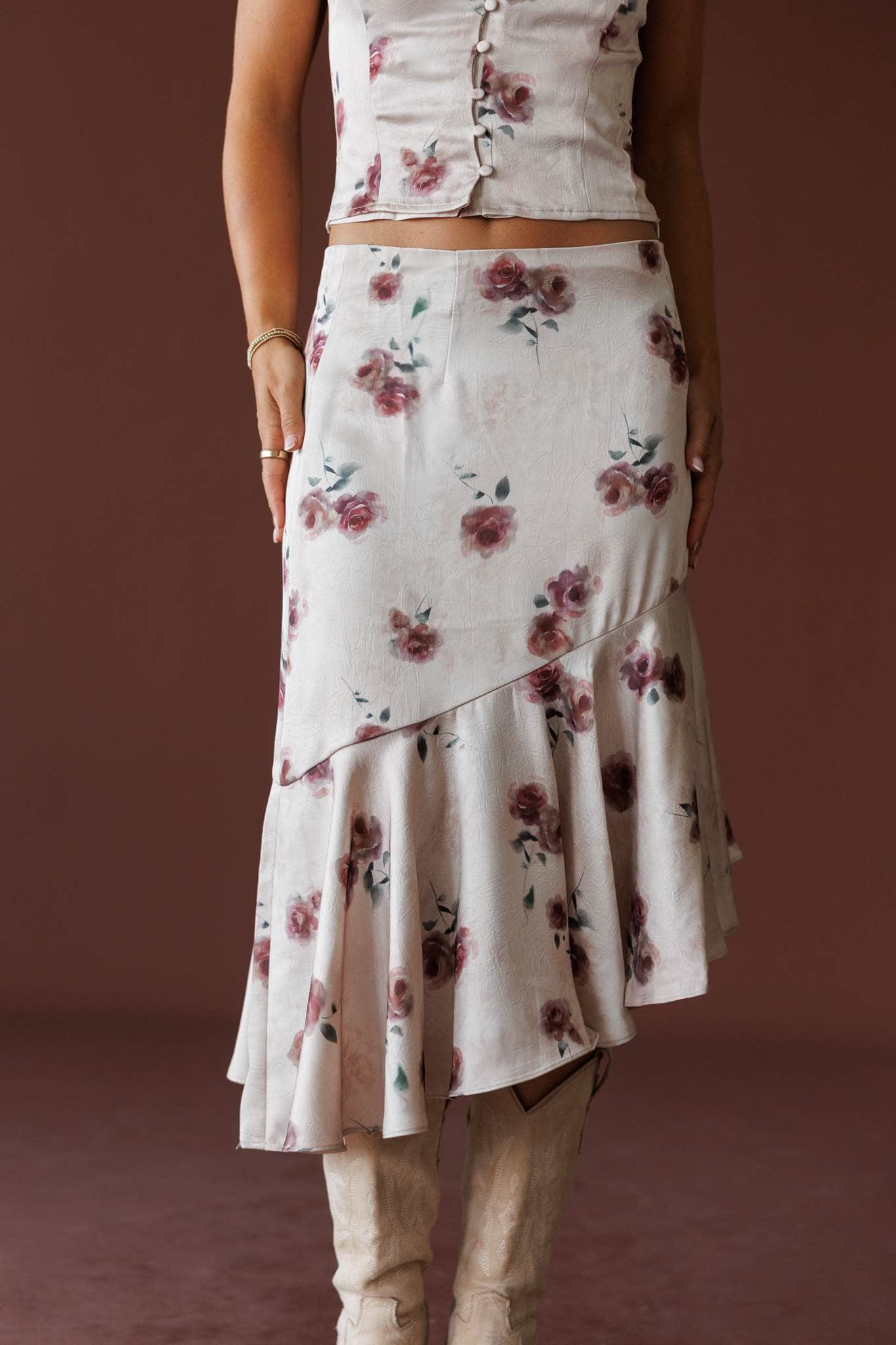 Private Garden Satin Skirt