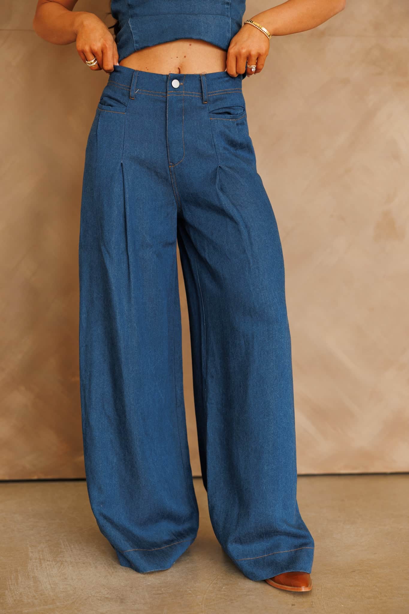 Westward Denim Palazzo Pants
