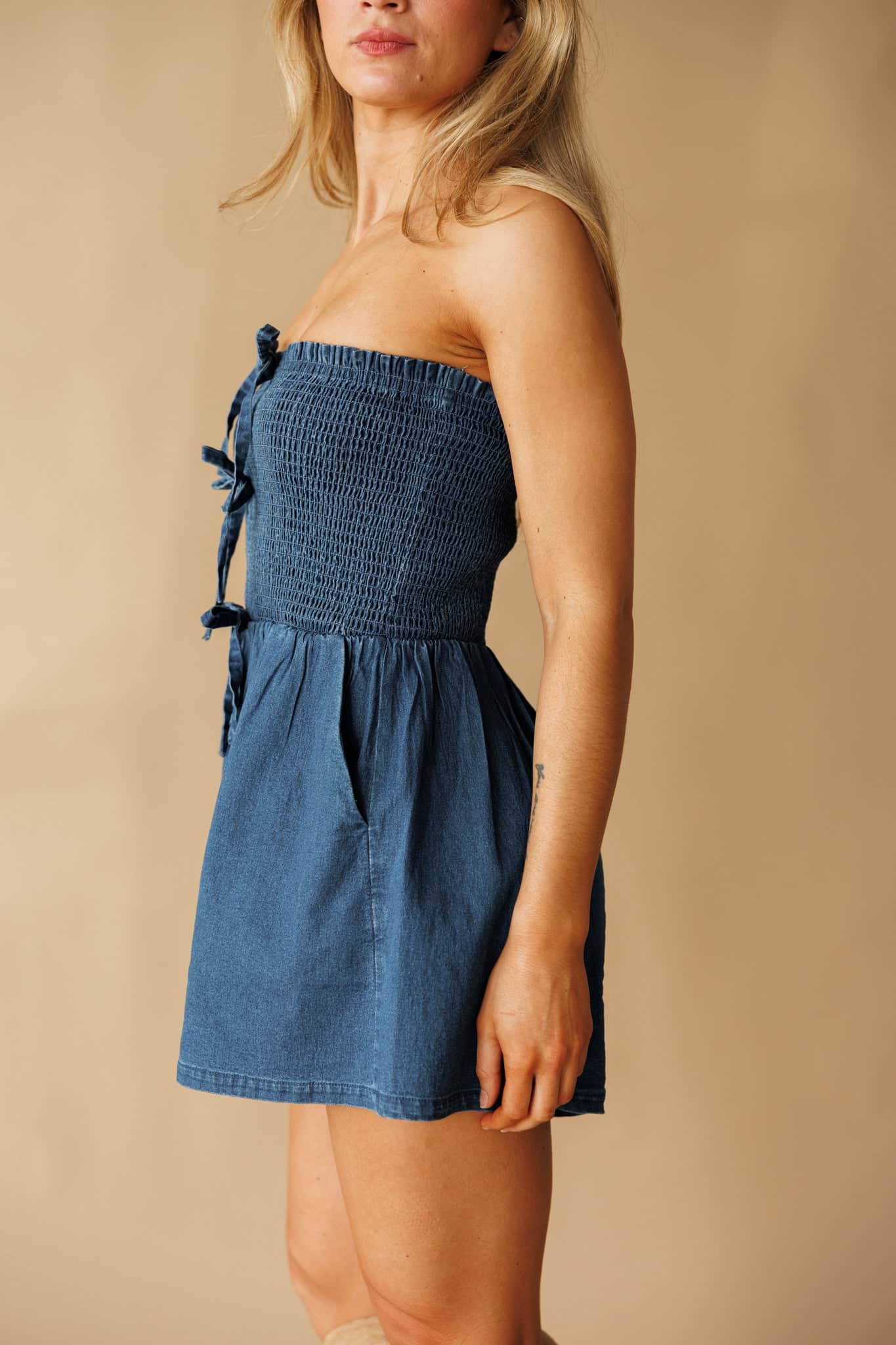 [Pre-Order!] Bow Moment Denim Romper