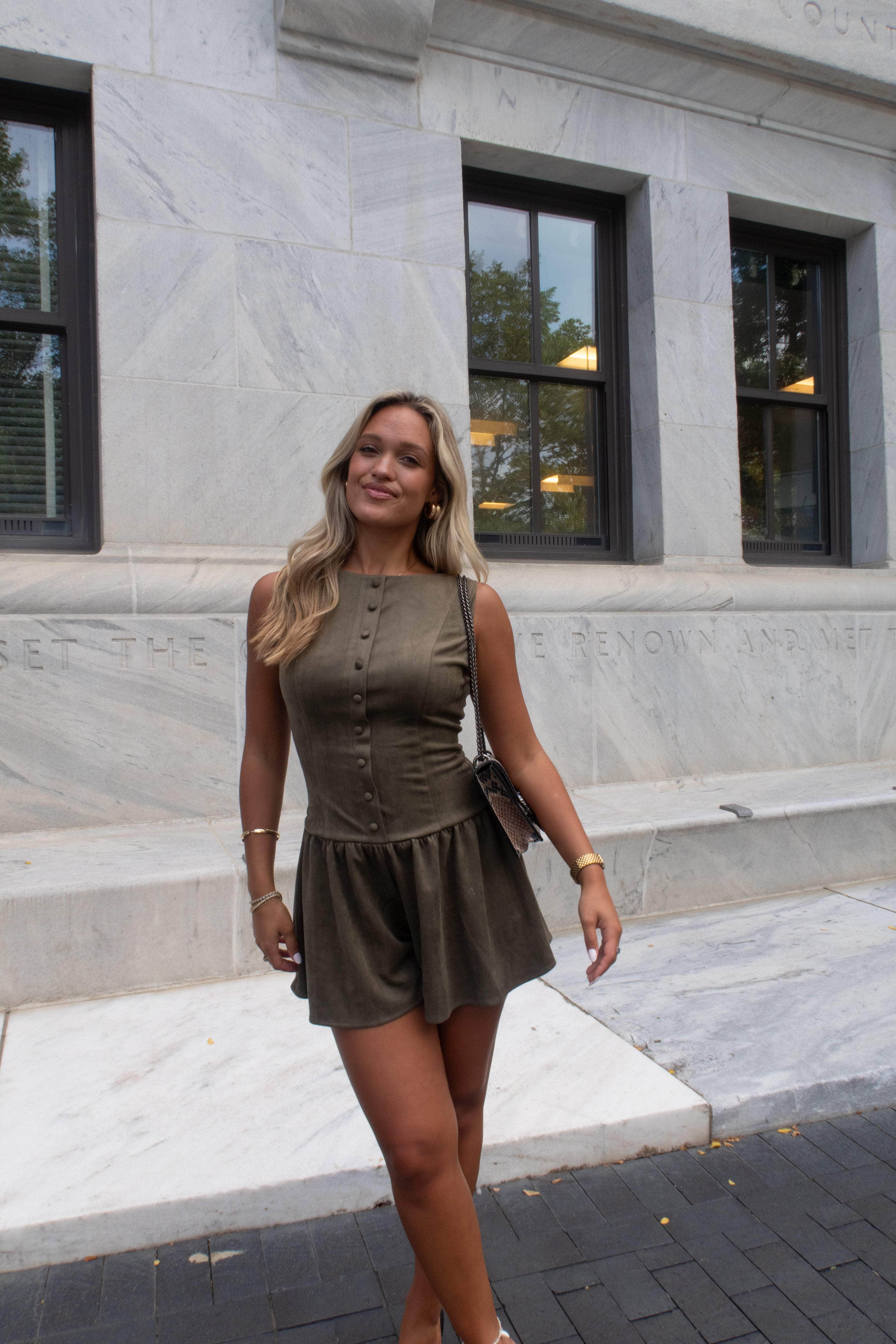 Wren Suede Romper