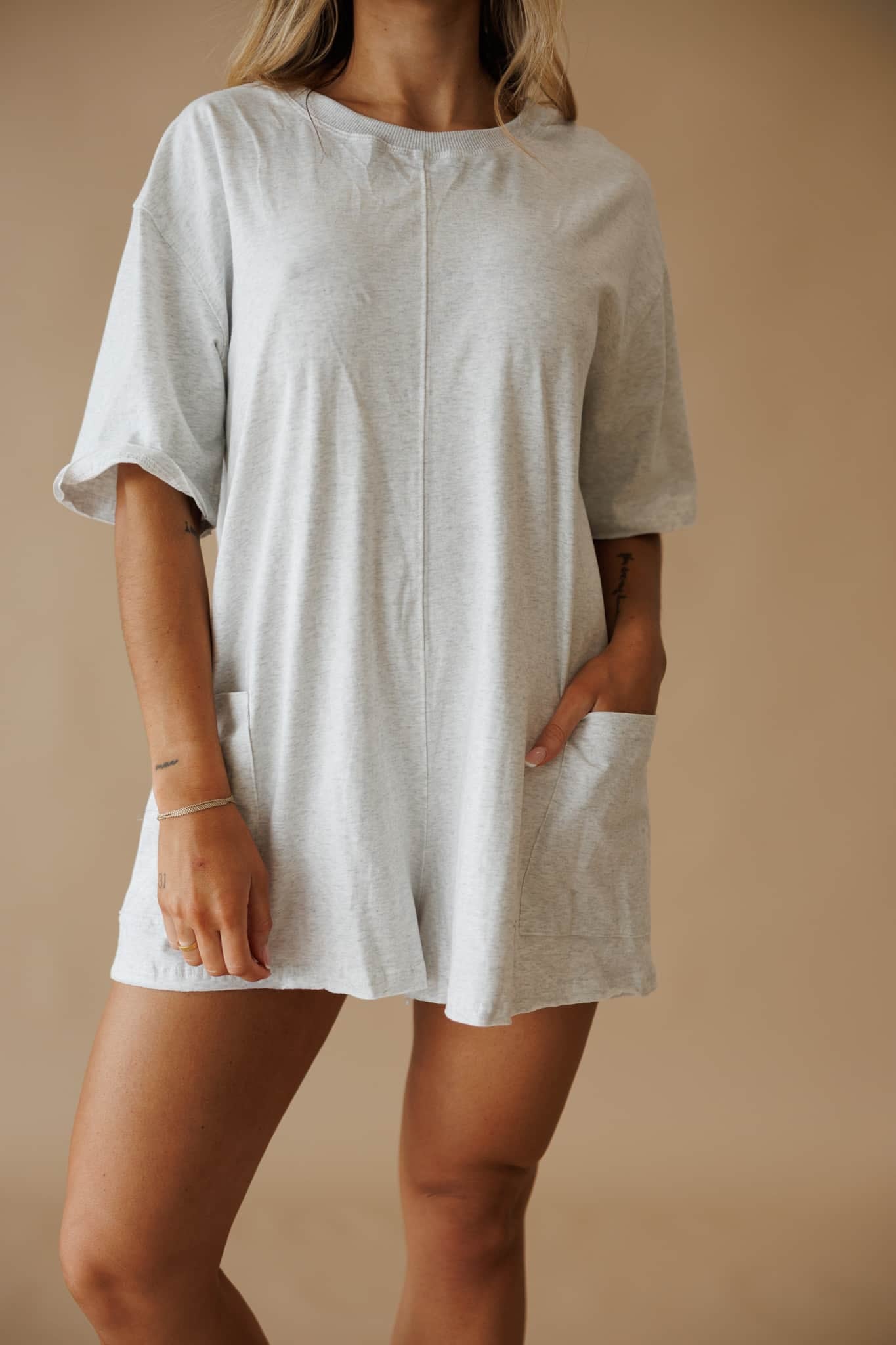 [Pre-Order!] Grey Tee Knit Romper