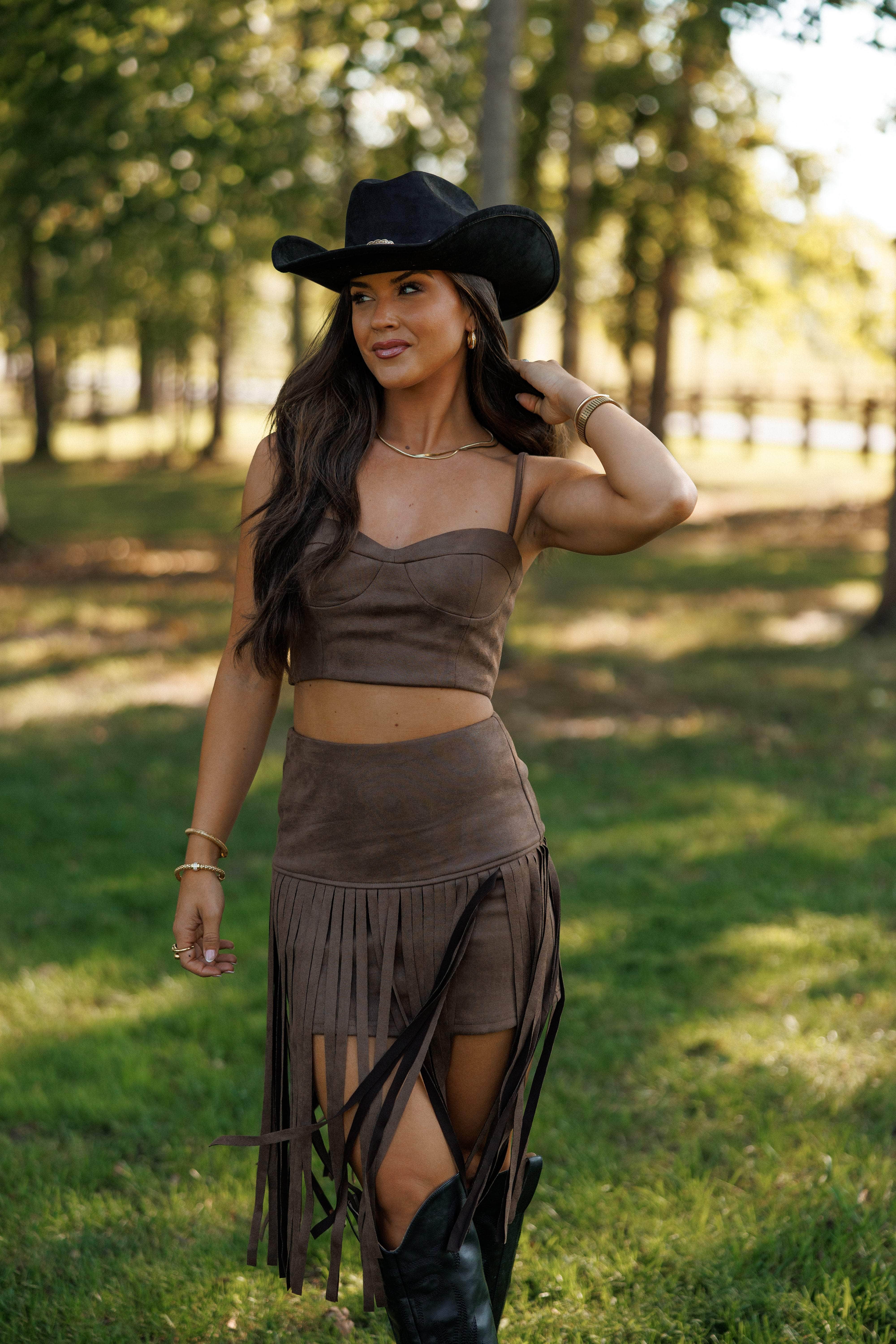 Western Spirit Suede Skirt