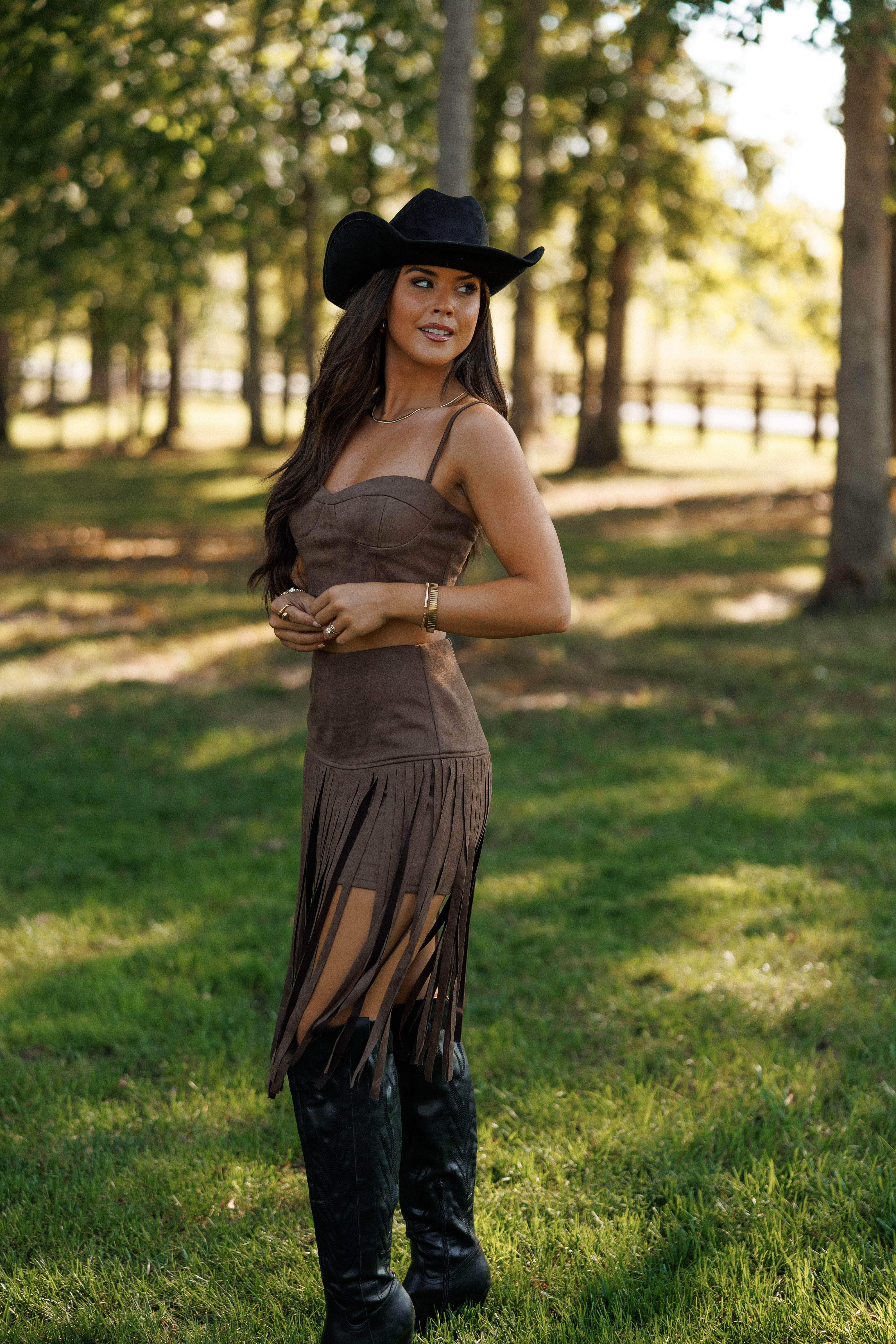 Western Spirit Suede Skirt