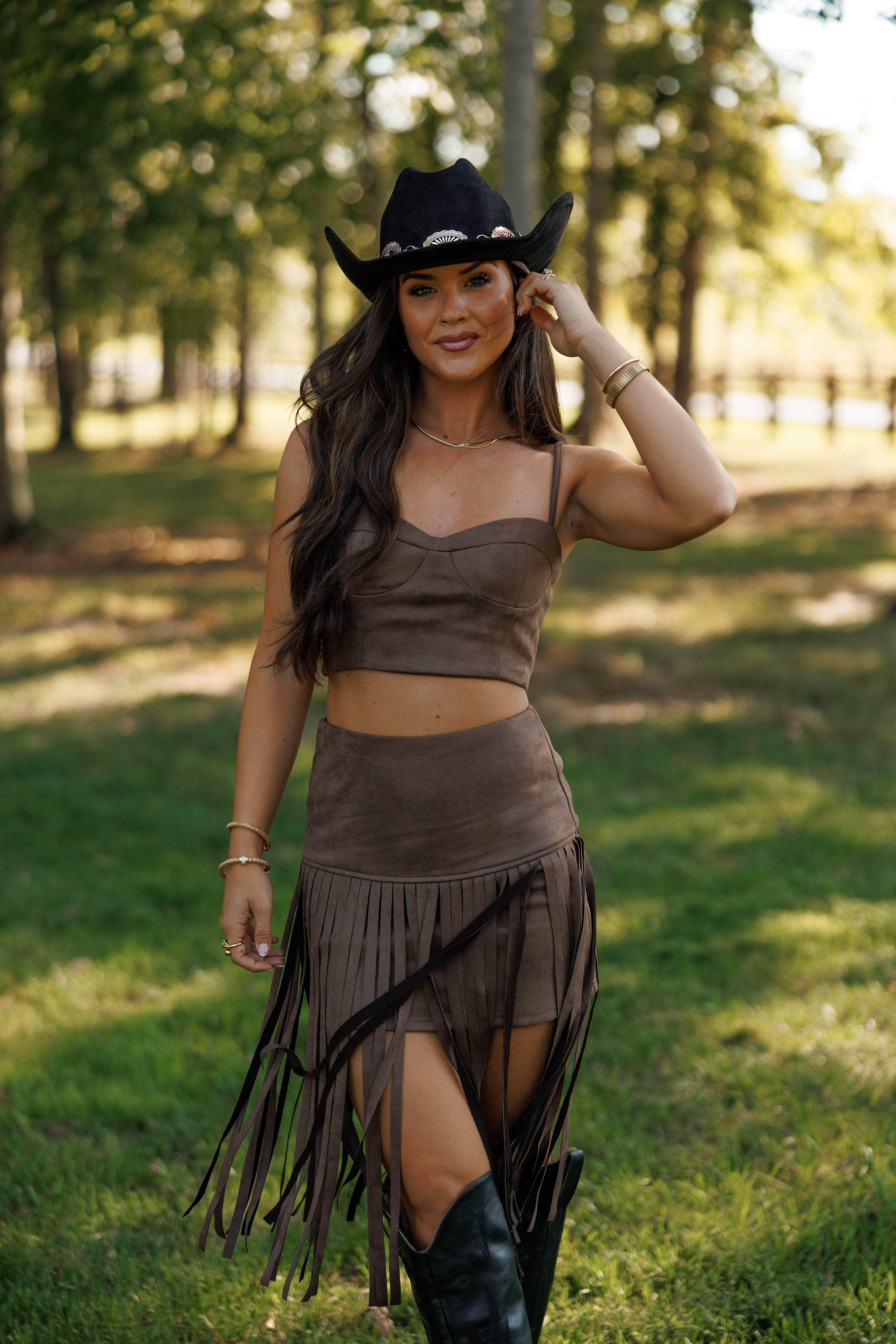 Western Spirit Suede Skirt